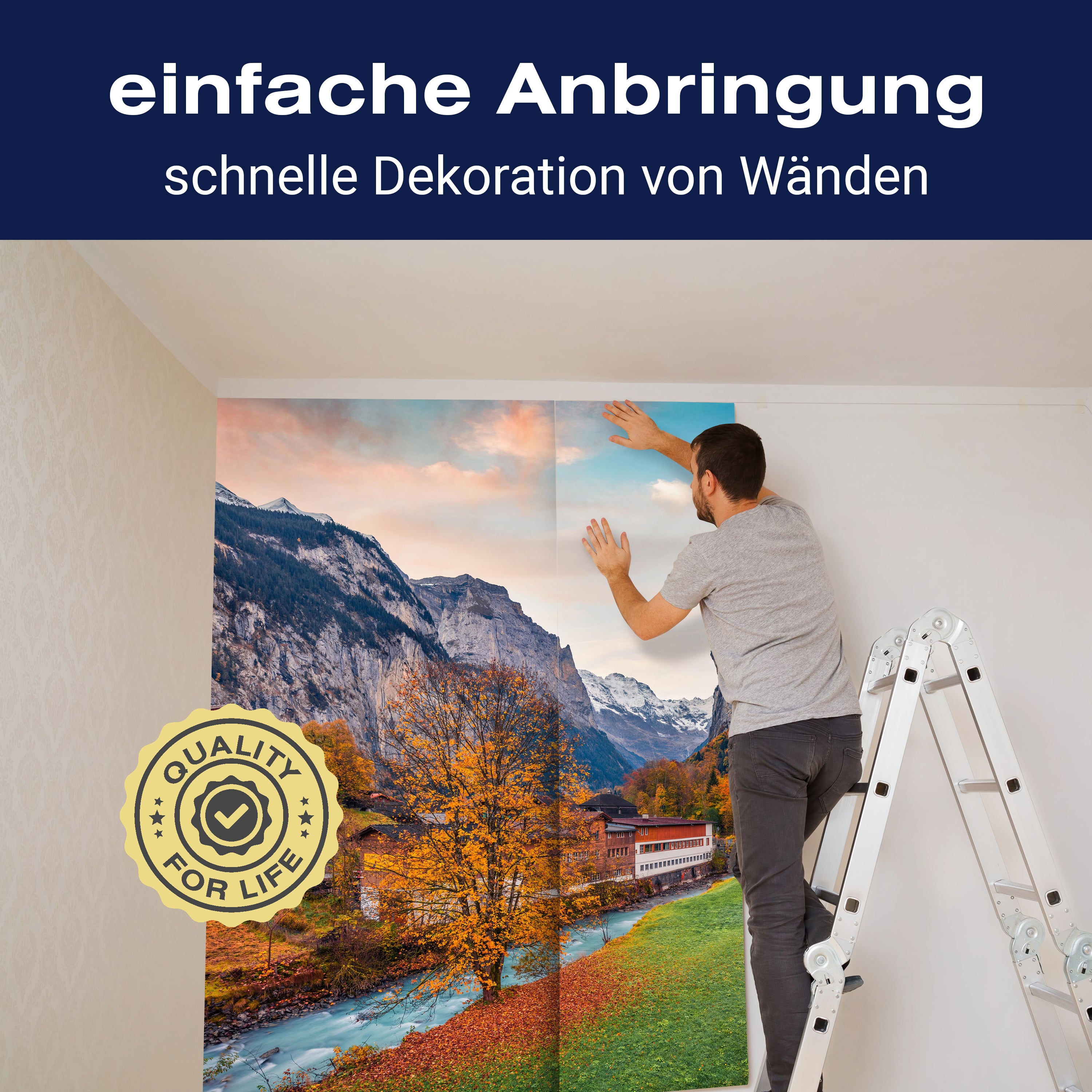 Fototapete Berge Alpen Dorf M6468 - Bild 3 Fototapete Berge Alpen Dorf M6468 - Bild 3