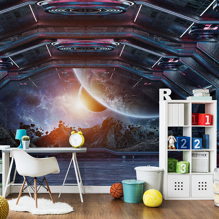 Fototapete Raumschiff Planeten Weltall Science Fict M6502 - Bild 1 Fototapete Raumschiff Planeten Weltall Science Fict M6502 - Bild 1