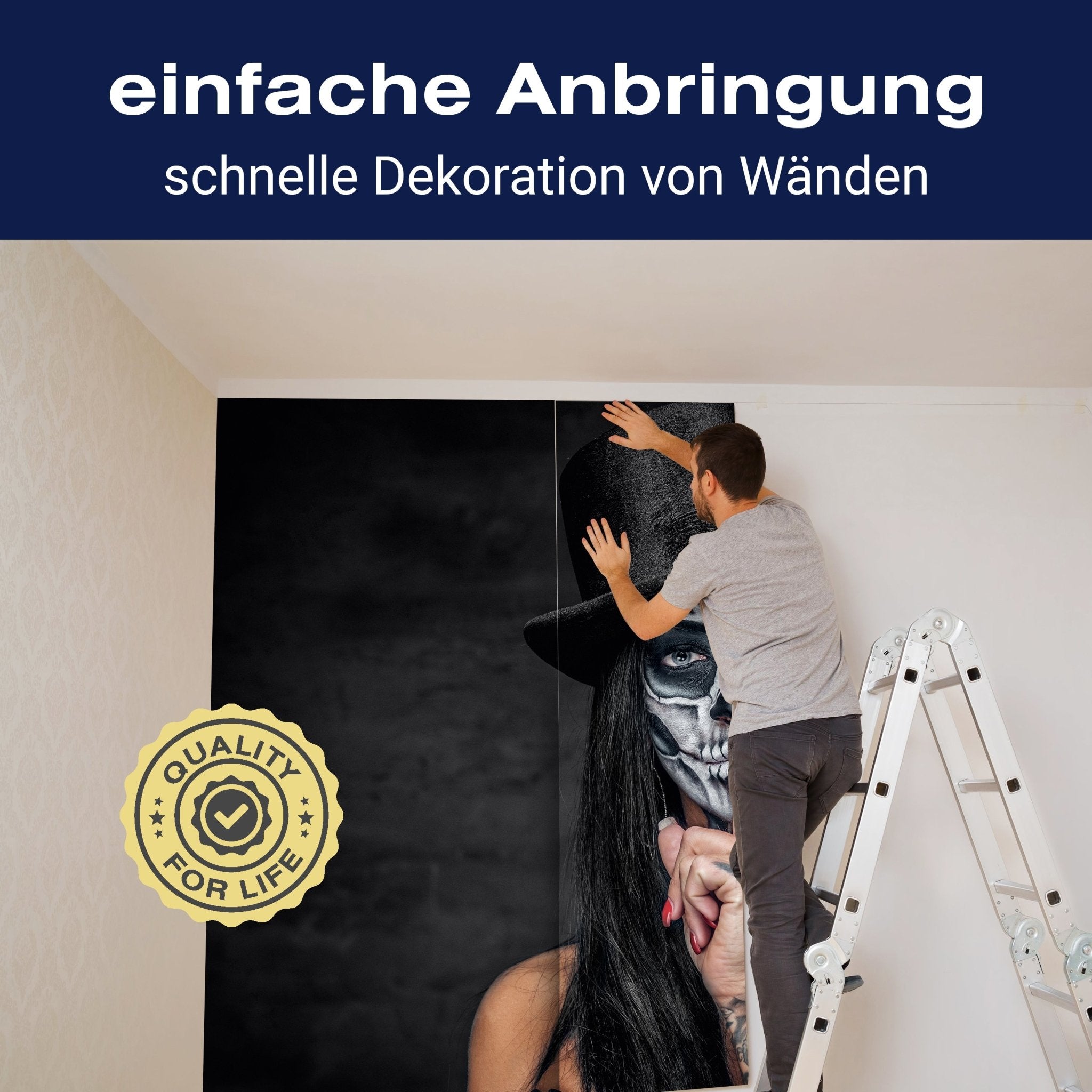 Fototapete Frau Gesicht Totenkopf M6509 - Bild 3 Fototapete Frau Gesicht Totenkopf M6509 - Bild 3