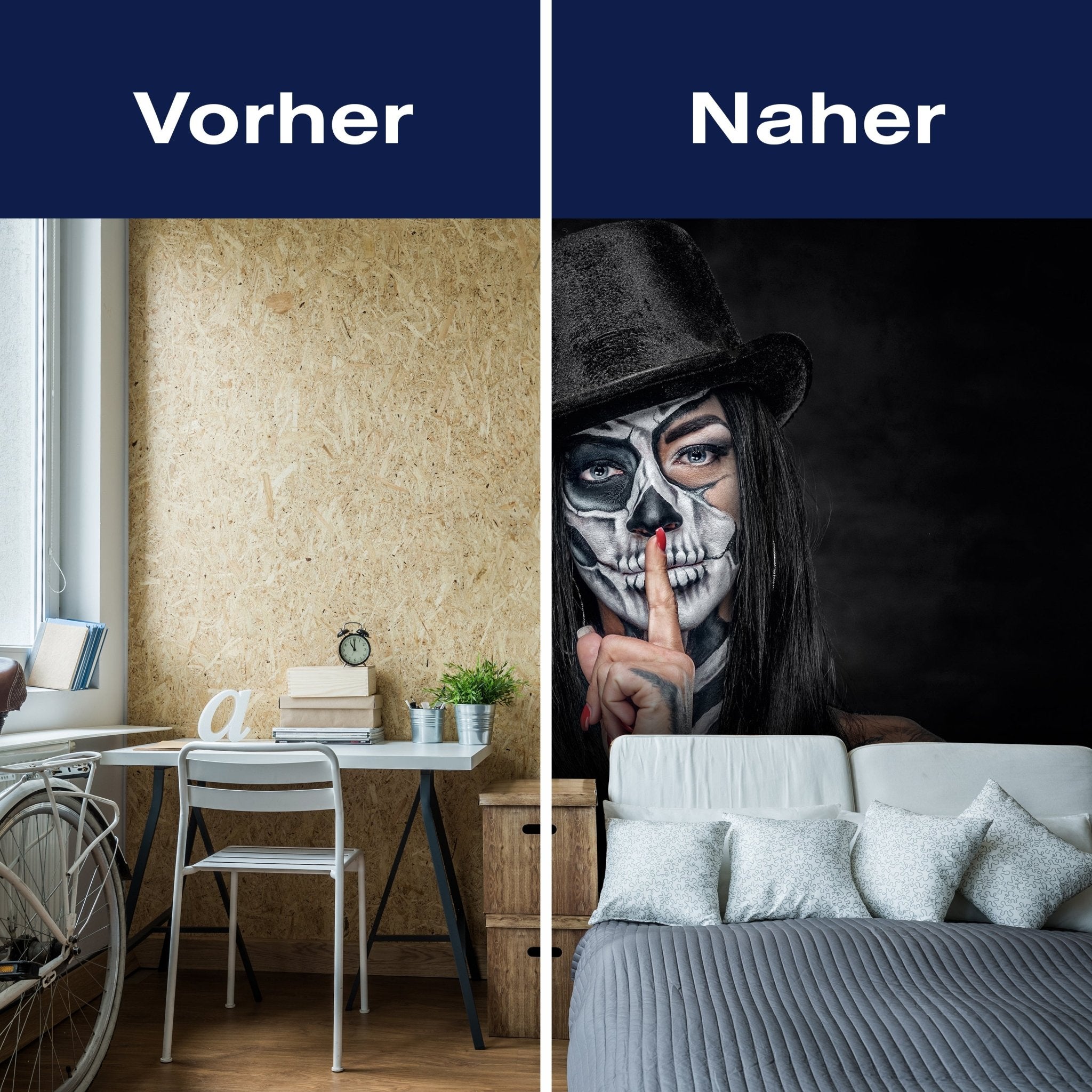 Fototapete Frau Gesicht Totenkopf M6509 - Bild 9 Fototapete Frau Gesicht Totenkopf M6509 - Bild 9