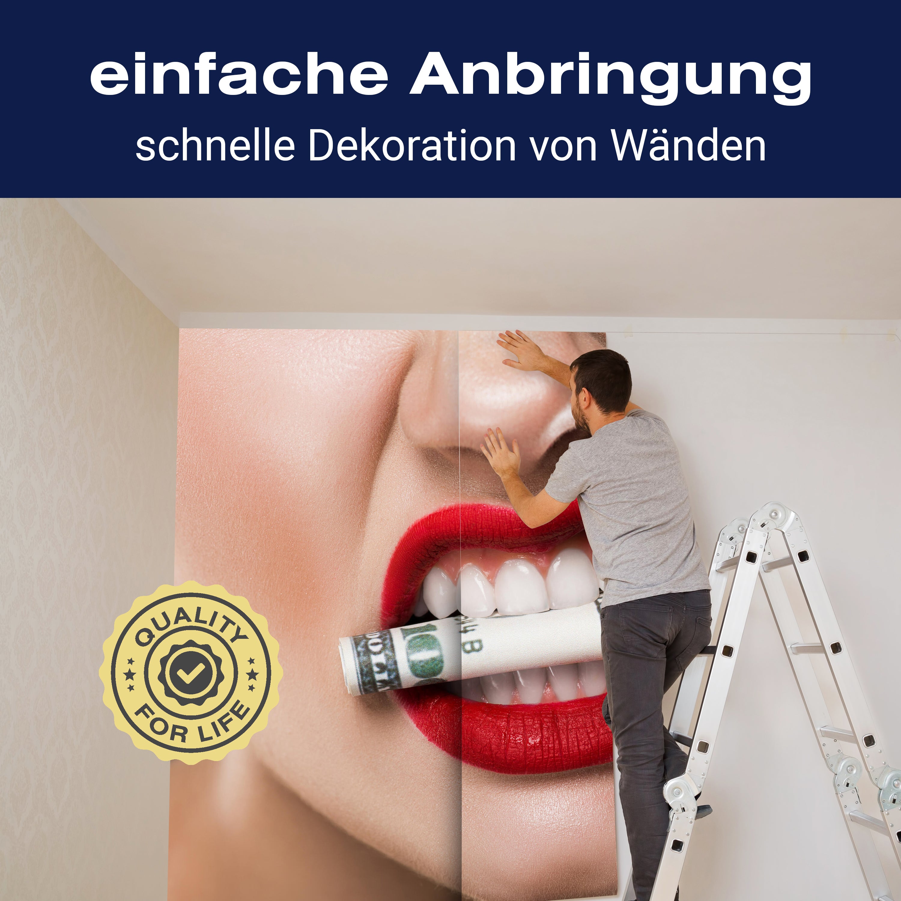 Fototapete Frau Geld rote Lippen M6515 - Bild 3 Fototapete Frau Geld rote Lippen M6515 - Bild 3