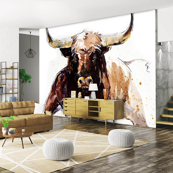 Fototapete Illustration Stier braun M6543 - Bild 1 Fototapete Illustration Stier braun M6543 - Bild 1