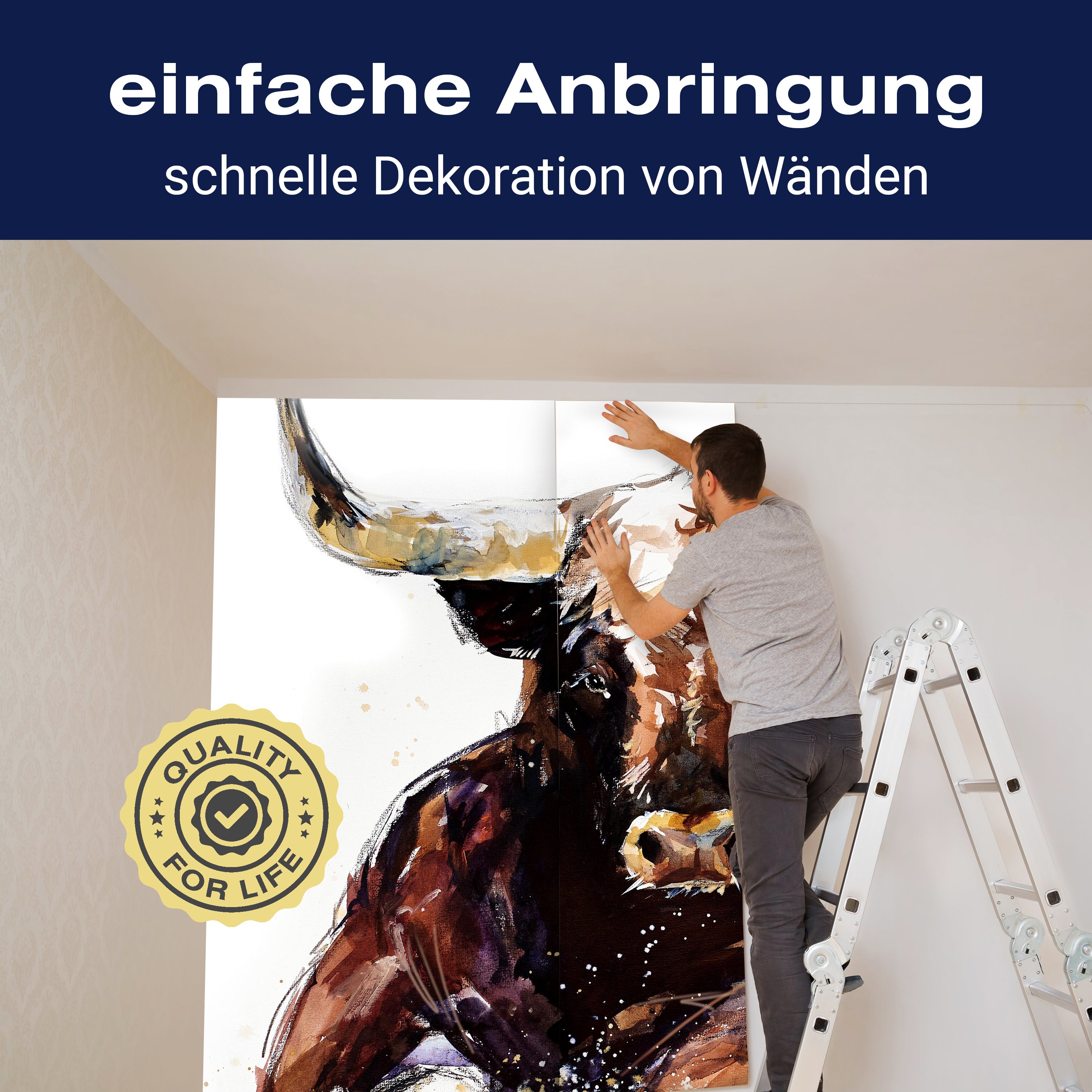 Fototapete Illustration Stier braun M6543 - Bild 3 Fototapete Illustration Stier braun M6543 - Bild 3