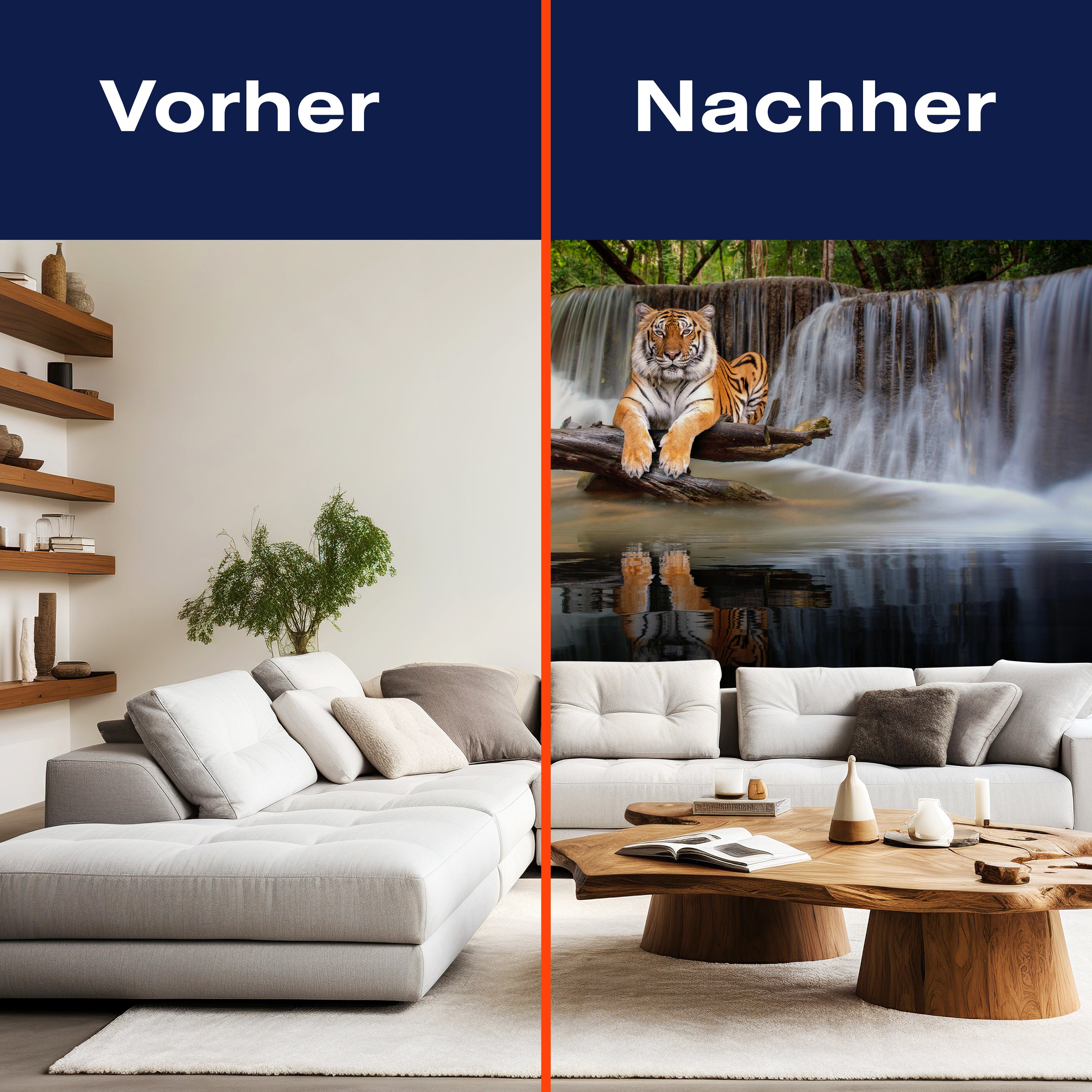 Fototapete liegender Tiger Wasserfall M6544 - Bild 9 Fototapete liegender Tiger Wasserfall M6544 - Bild 9