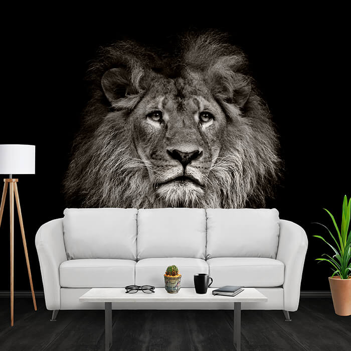 Fototapete Löwe schwarz weiß 2 M6545 - Bild 1 Fototapete Löwe schwarz weiß 2 M6545 - Bild 1