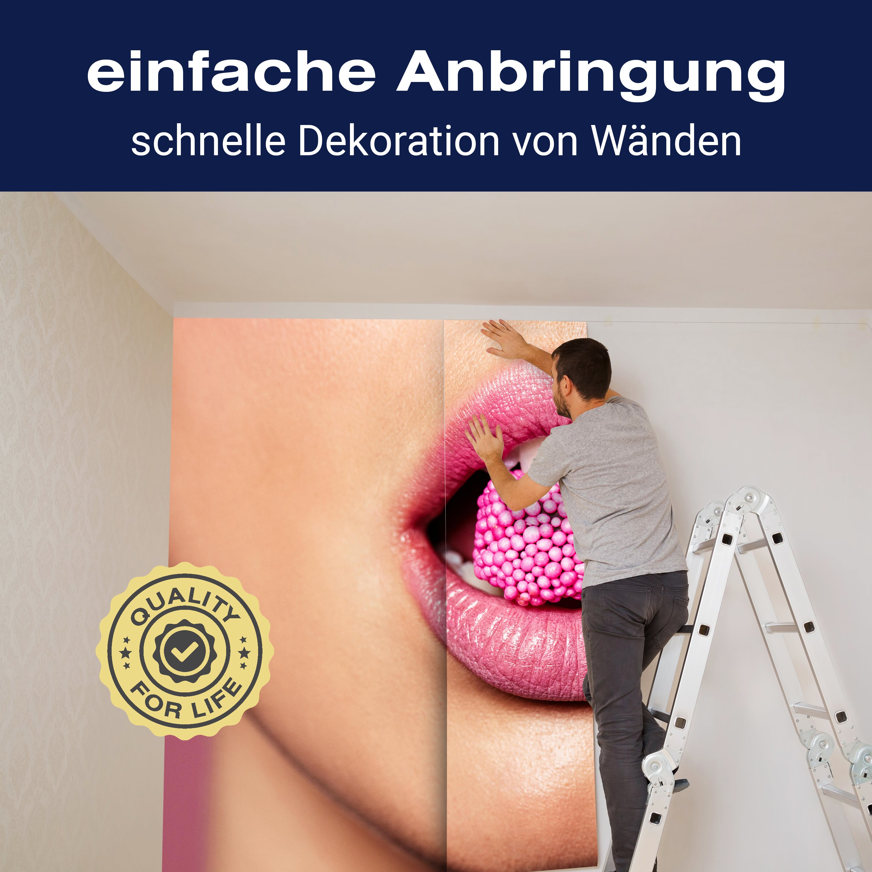 Fototapete Frau Mund rosa Lippenstift M6551 - Bild 3 Fototapete Frau Mund rosa Lippenstift M6551 - Bild 3