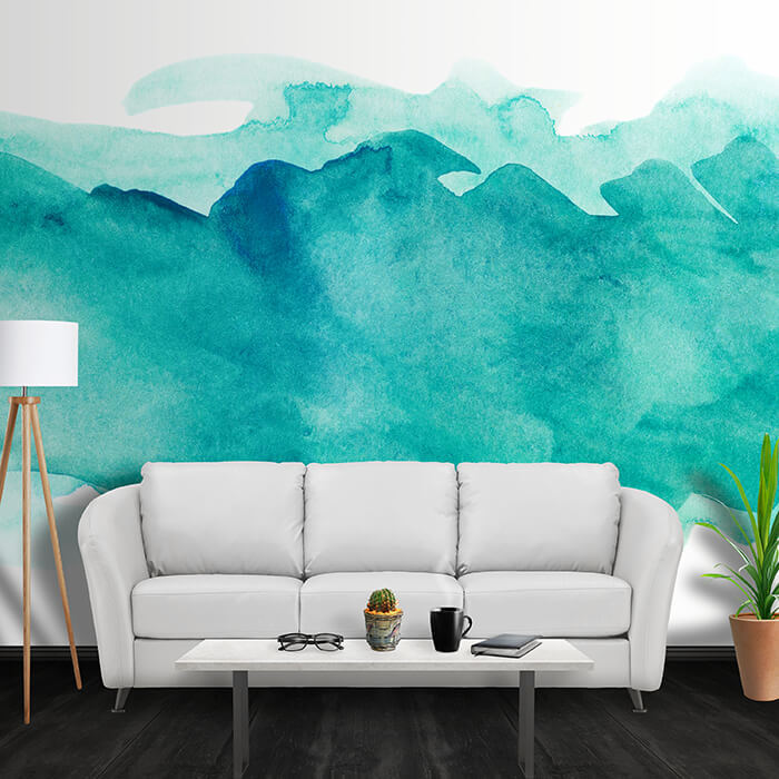 Fototapete Aquarell Papier türkis M6560 - Bild 1 Fototapete Aquarell Papier türkis M6560 - Bild 1