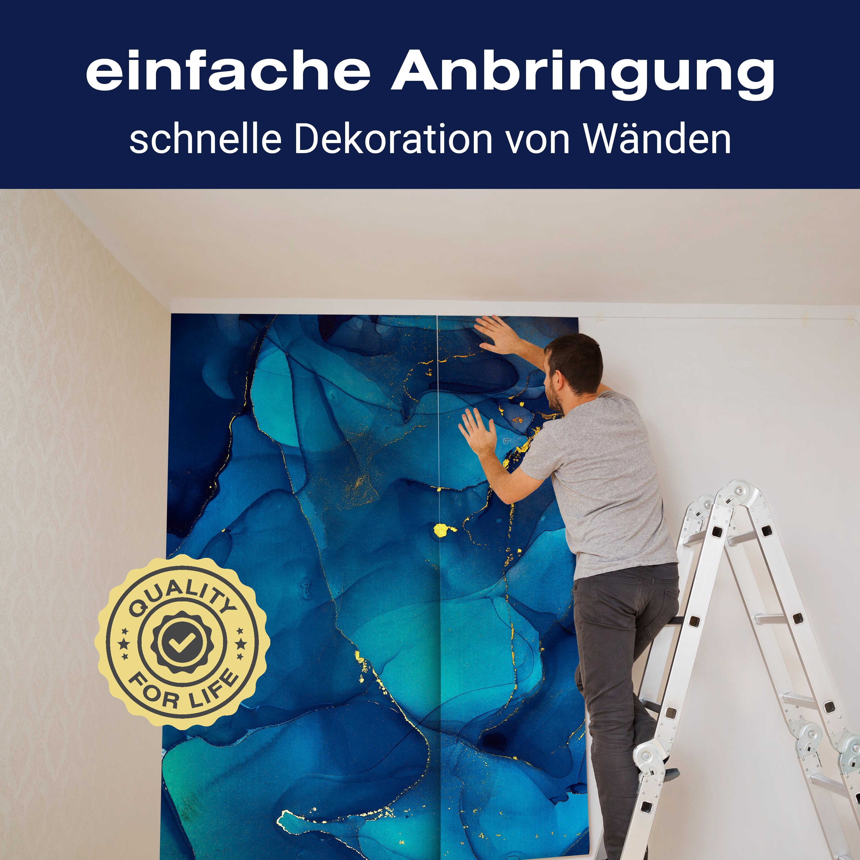 Fototapete Steinoptik blau Wasserfarben M6567 - Bild 3 Fototapete Steinoptik blau Wasserfarben M6567 - Bild 3