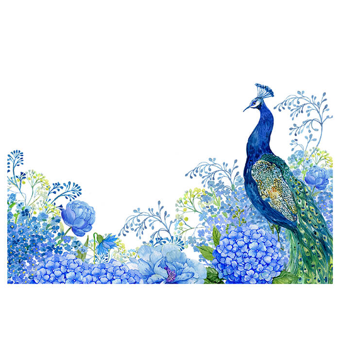Fototapete Pfau Blumen Kunst Aquarell M6579 - Bild 2 Fototapete Pfau Blumen Kunst Aquarell M6579 - Bild 2
