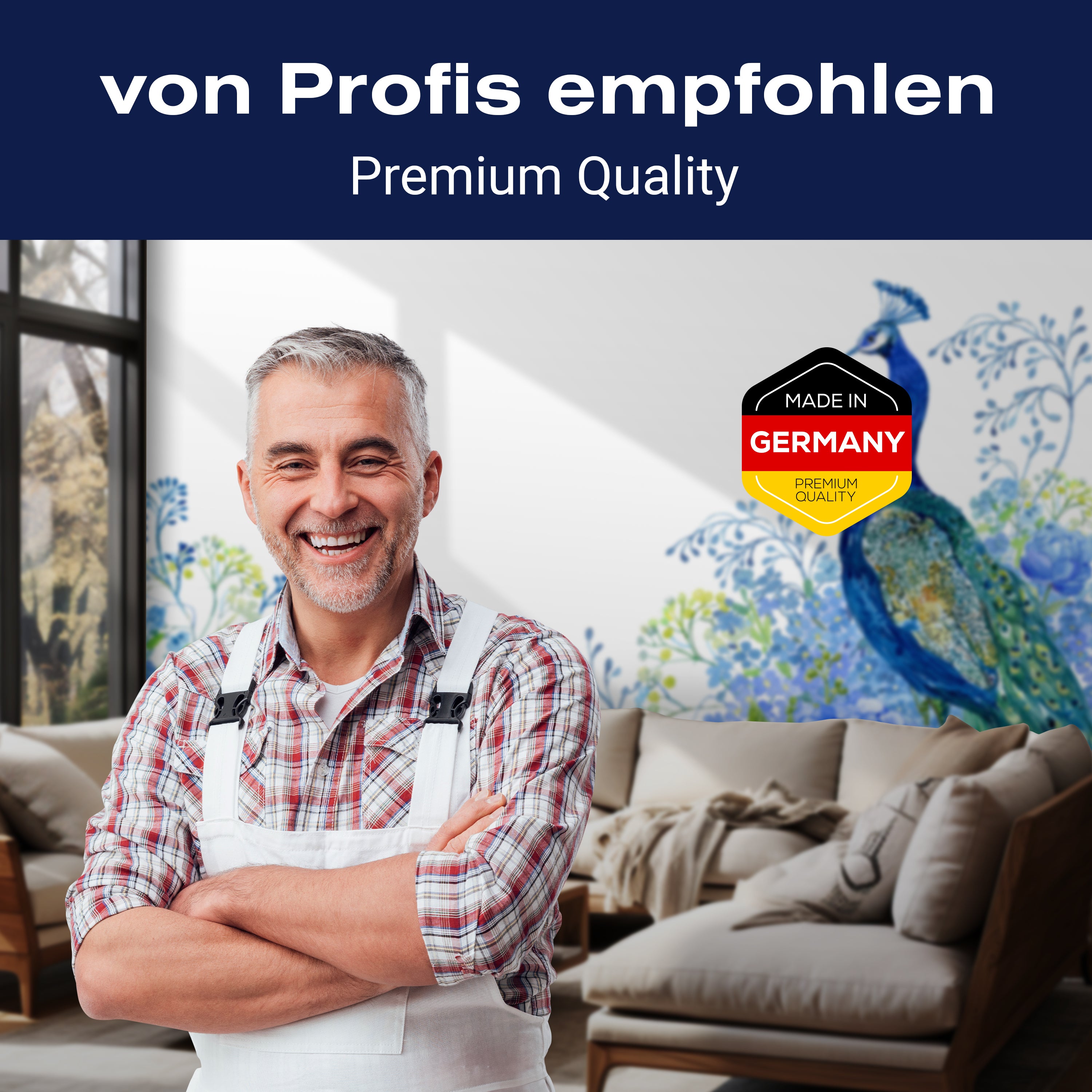 Fototapete Pfau Blumen Kunst Aquarell M6579 - Bild 5 Fototapete Pfau Blumen Kunst Aquarell M6579 - Bild 5