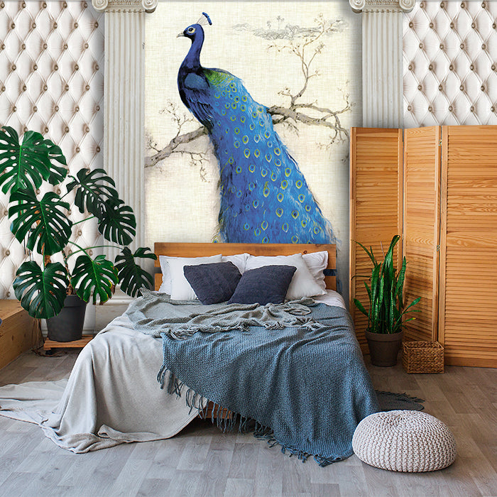 Fototapete blauer Pfau antike Säulen M6580 - Bild 1 Fototapete blauer Pfau antike Säulen M6580 - Bild 1