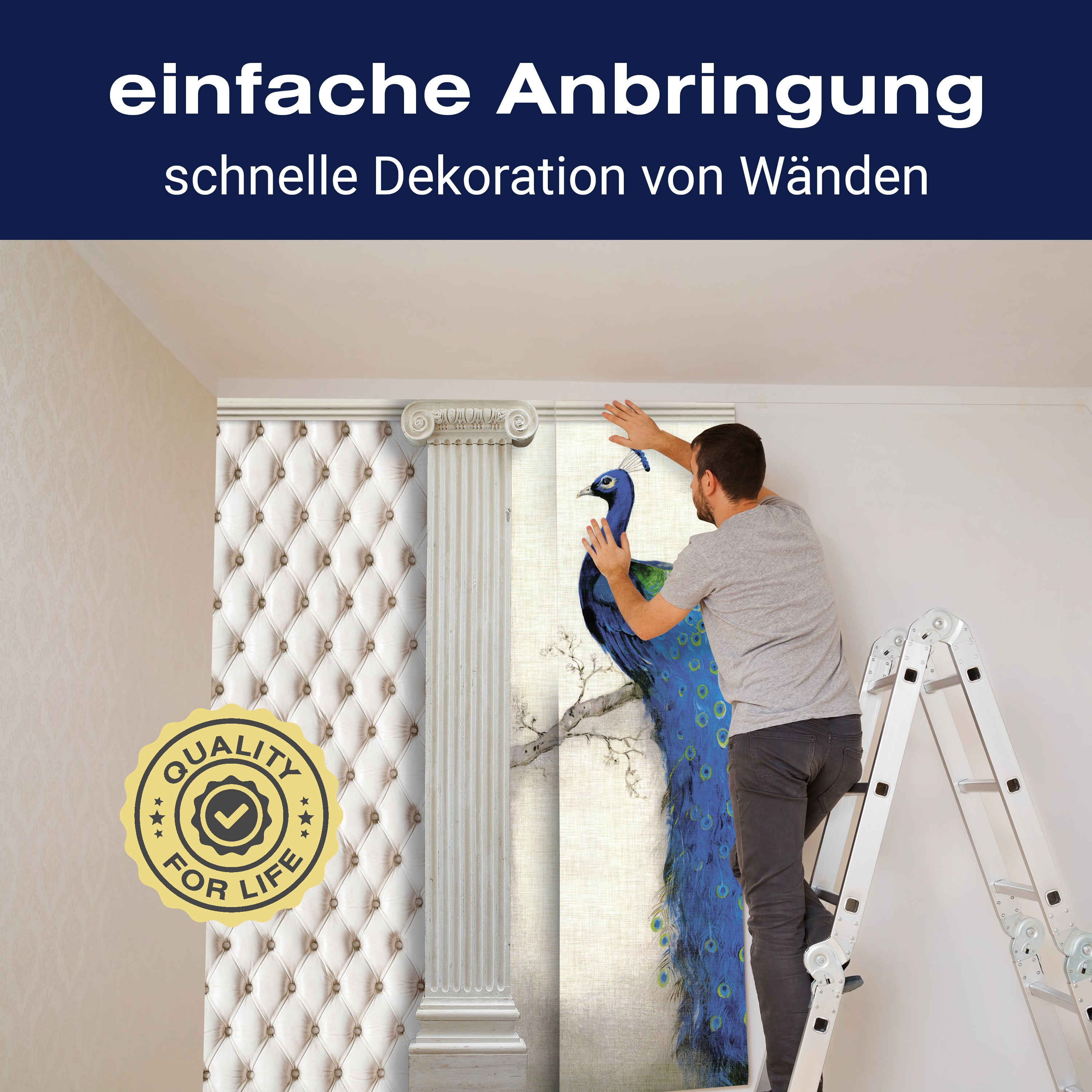 Fototapete blauer Pfau antike Säulen M6580 - Bild 3 Fototapete blauer Pfau antike Säulen M6580 - Bild 3