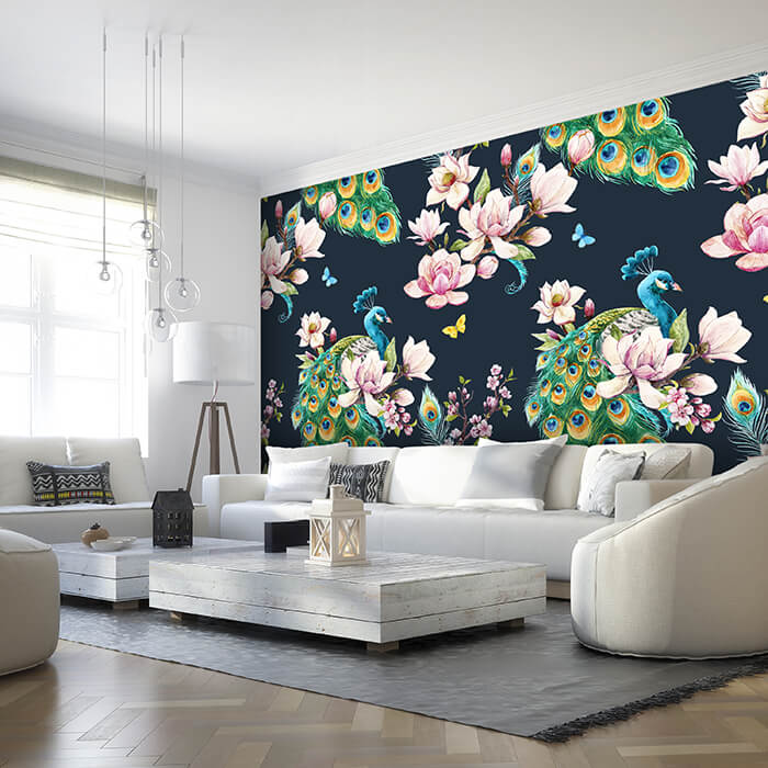 Fototapete Kunst Aquarell Pfau Muster M6581 - Bild 1 Fototapete Kunst Aquarell Pfau Muster M6581 - Bild 1