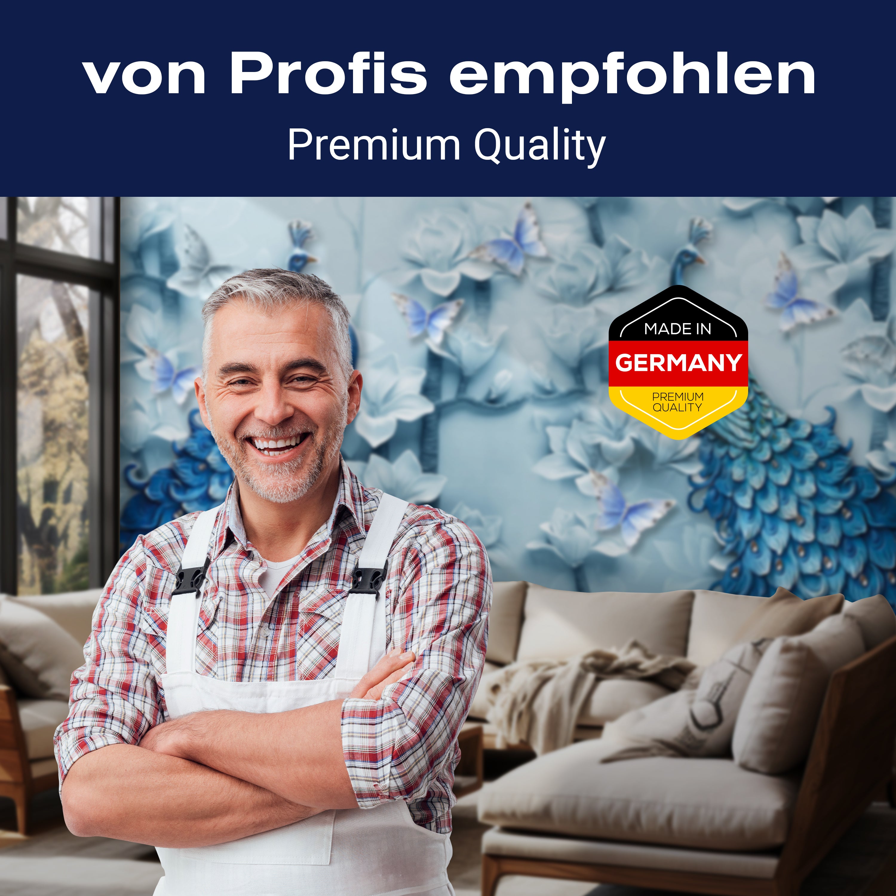 Fototapete blaue Pfaue Kunst M6583 - Bild 5 Fototapete blaue Pfaue Kunst M6583 - Bild 5