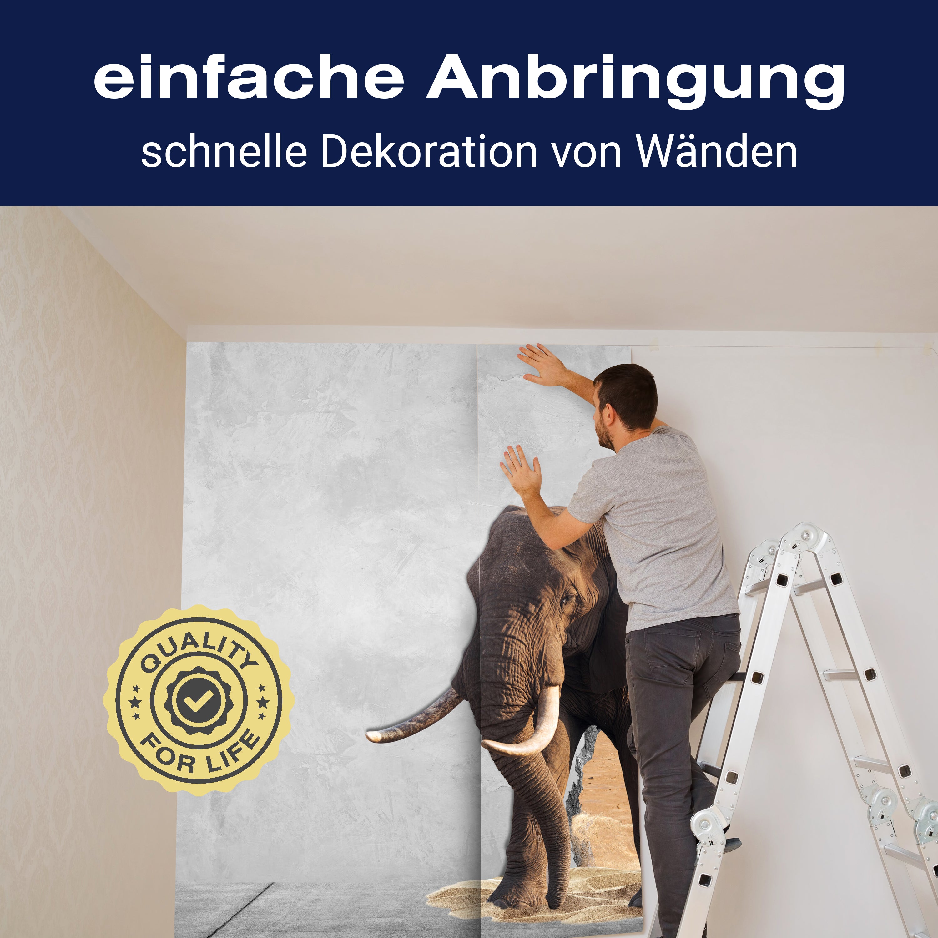 Fototapete 3D Optik Wanddurchbruch Elefant M6623 - Bild 3 Fototapete 3D Optik Wanddurchbruch Elefant M6623 - Bild 3