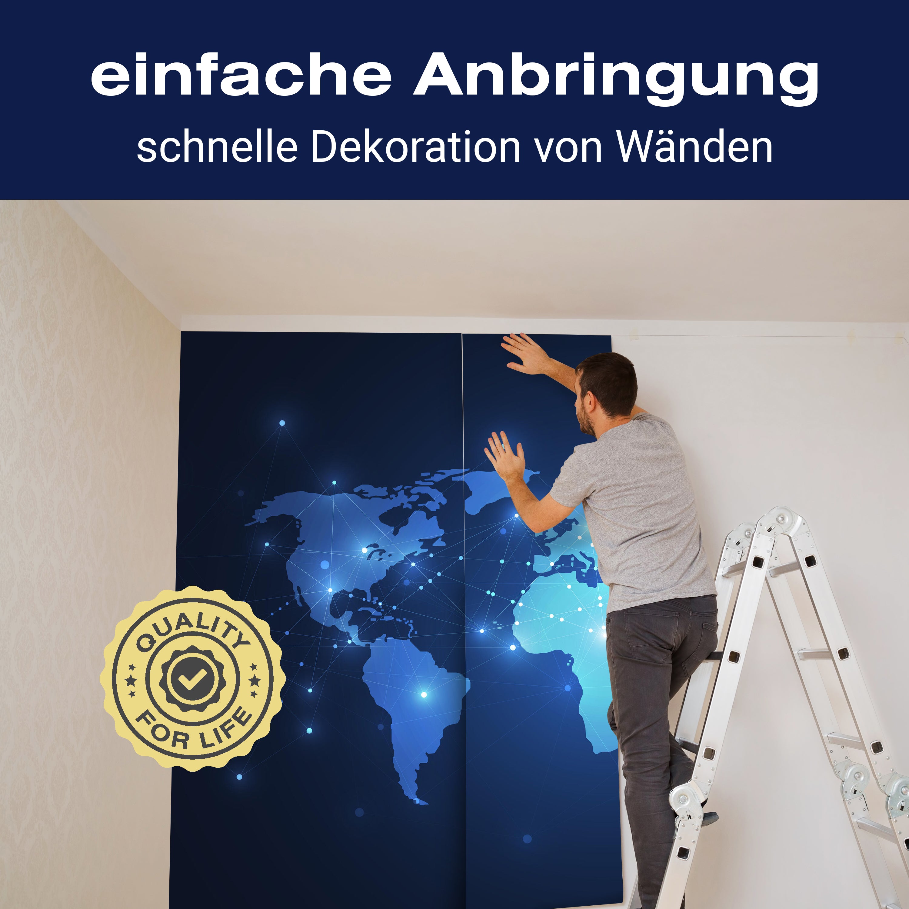 Fototapete blaue Weltkarte Atlas M6643 - Bild 3 Fototapete blaue Weltkarte Atlas M6643 - Bild 3