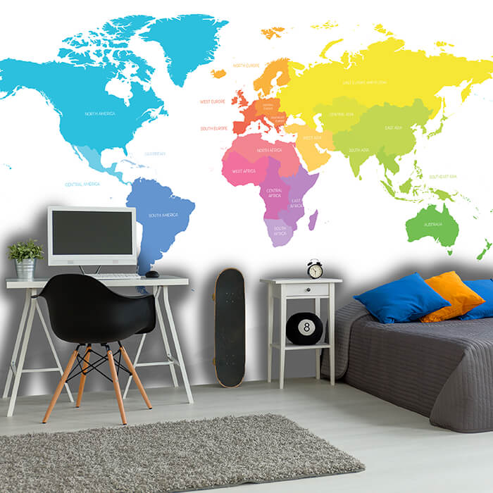 Fototapete bunte Weltkarte Atlas M6650 - Bild 1 Fototapete bunte Weltkarte Atlas M6650 - Bild 1