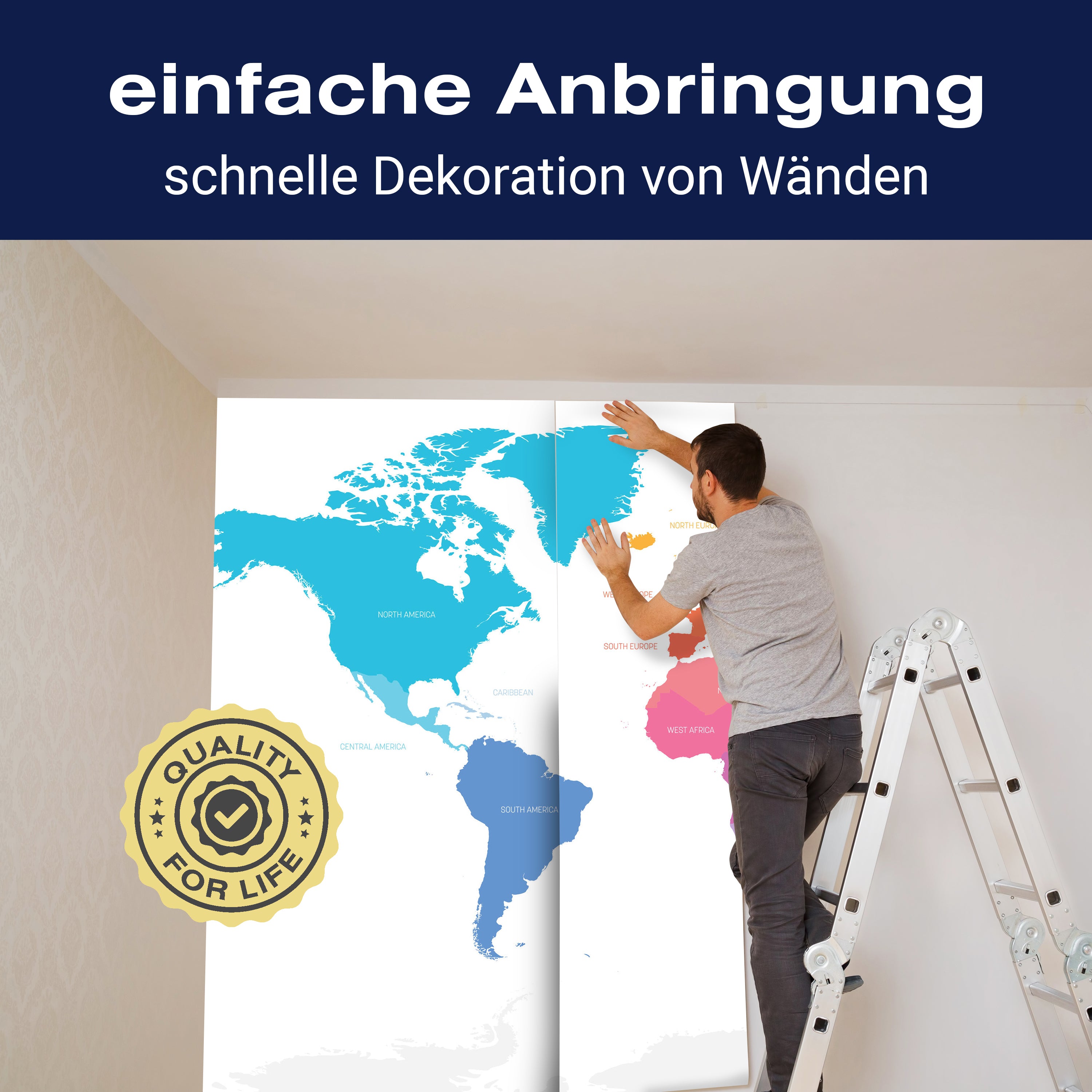 Fototapete bunte Weltkarte Atlas M6650 - Bild 3 Fototapete bunte Weltkarte Atlas M6650 - Bild 3