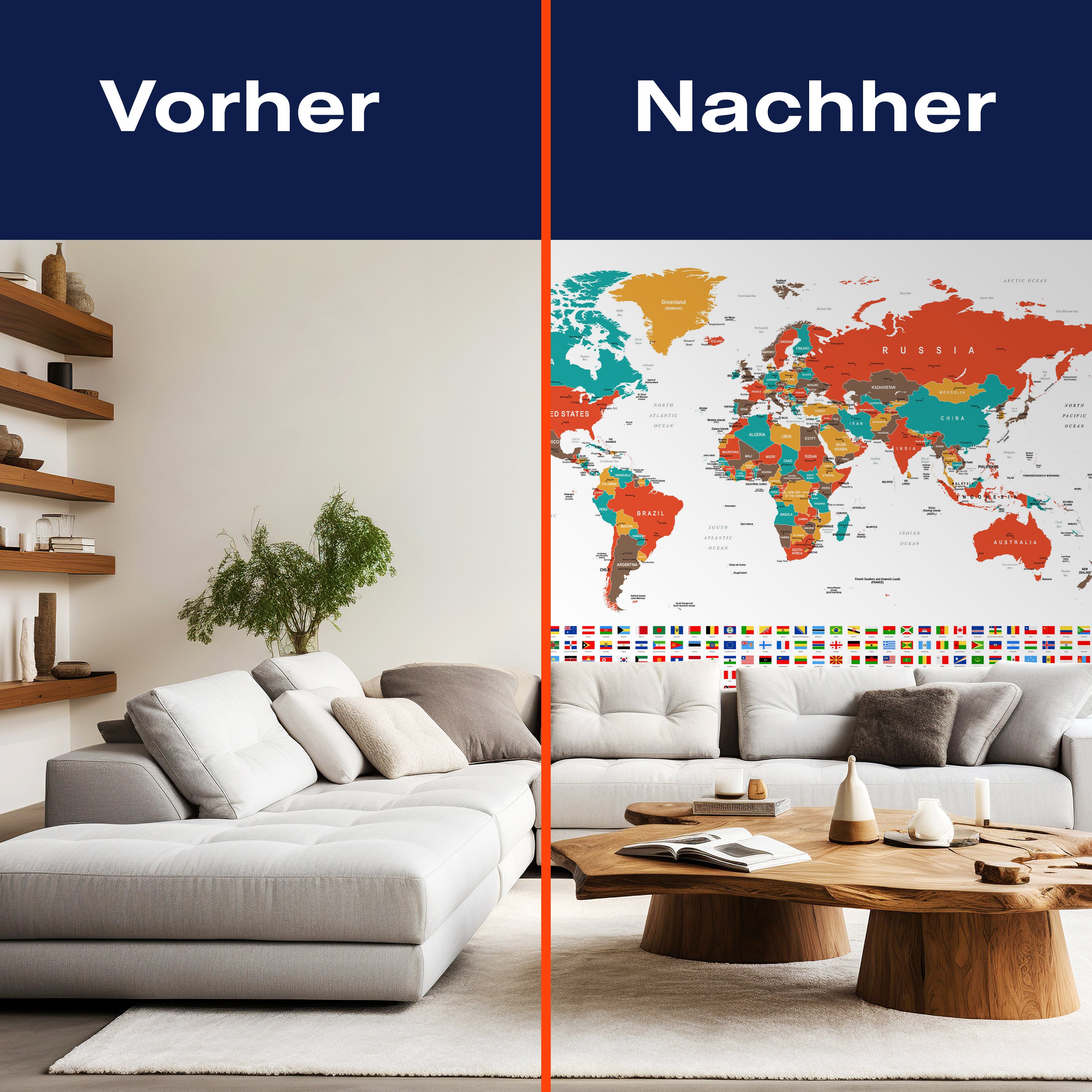 Fototapete bunte Weltkarte Flaggen M6651 - Bild 9 Fototapete bunte Weltkarte Flaggen M6651 - Bild 9