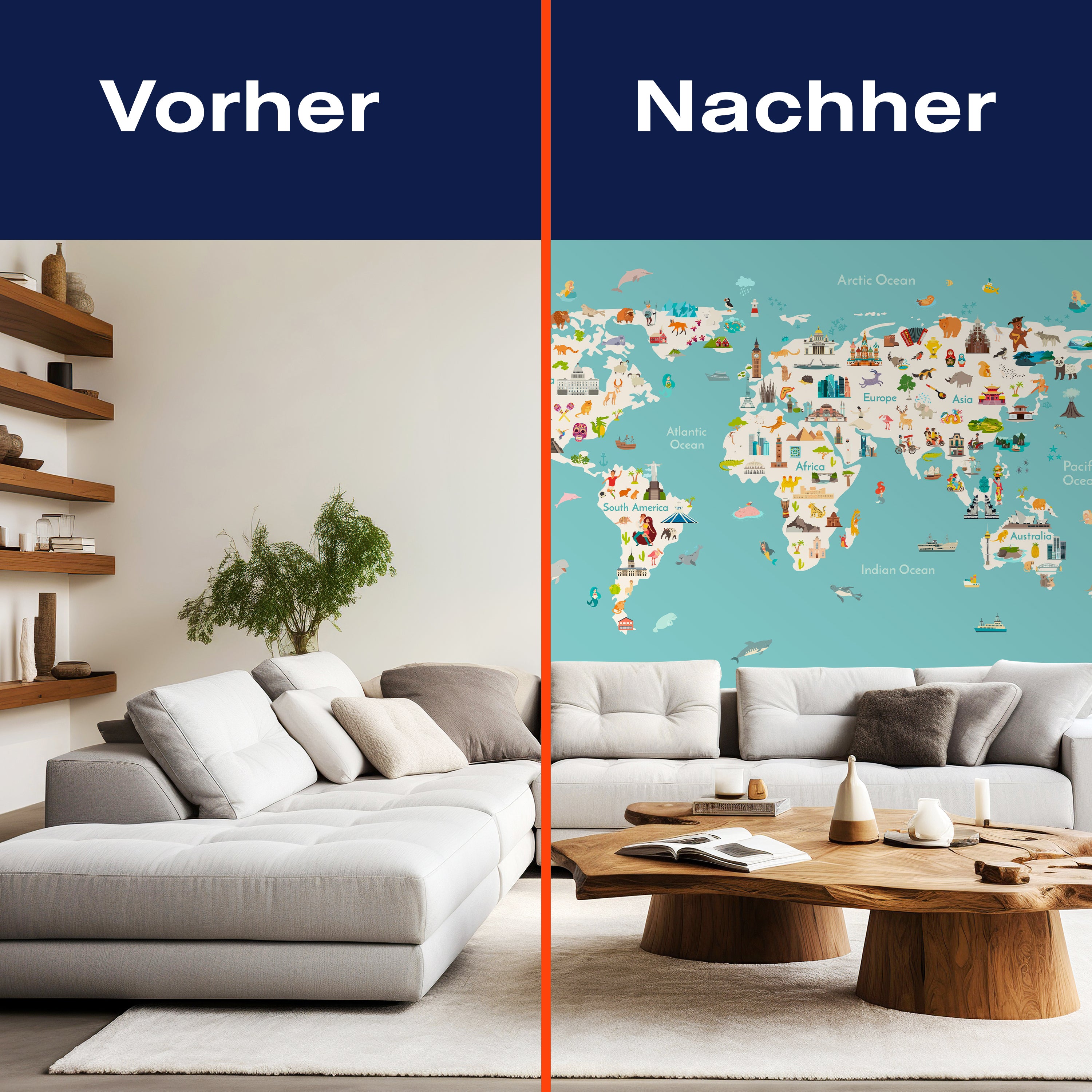 Fototapete bunte Weltkarte Kinder Figuren Atlas M6657 - Bild 9 Fototapete bunte Weltkarte Kinder Figuren Atlas M6657 - Bild 9