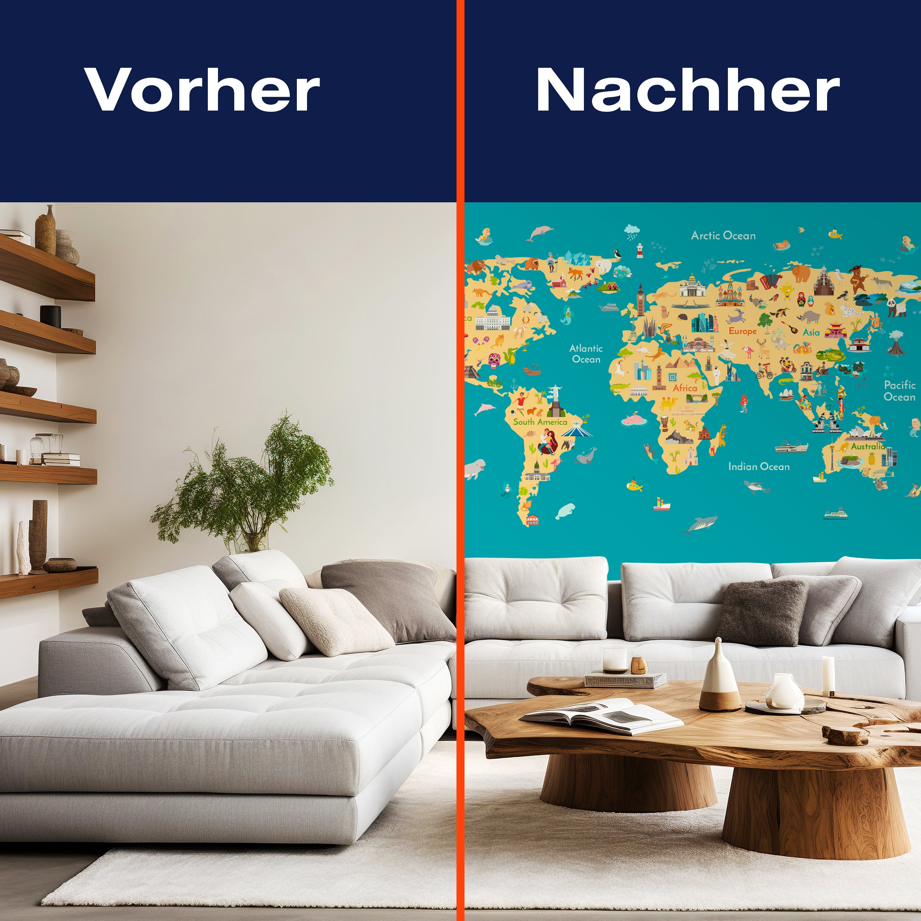 Fototapete bunte Weltkarte Figuren Kinder M6658 - Bild 9 Fototapete bunte Weltkarte Figuren Kinder M6658 - Bild 9