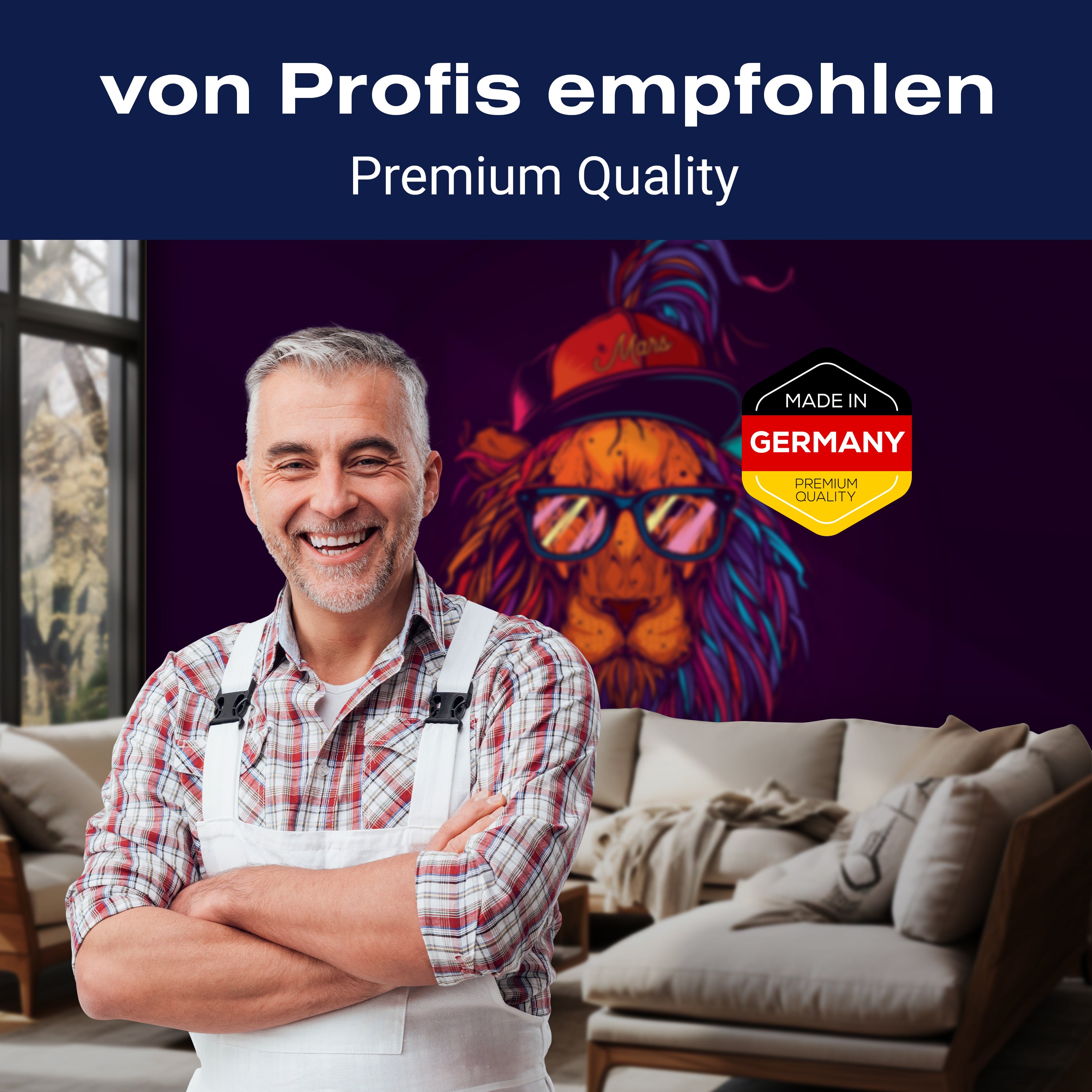 Fototapete Löwe Kunst Brille M6682 - Bild 5 Fototapete Löwe Kunst Brille M6682 - Bild 5