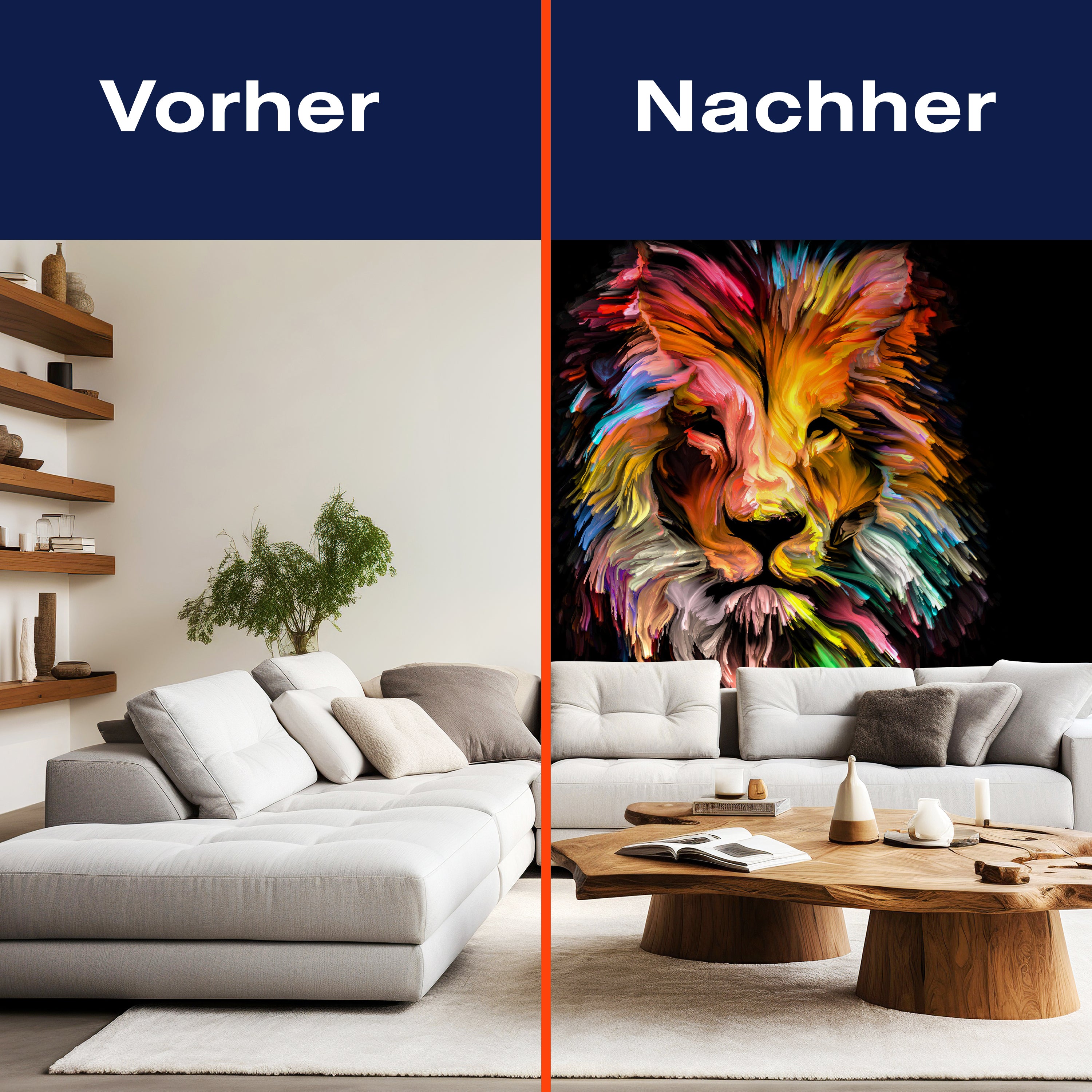 Fototapete bunter Löwe Kunst M6686 - Bild 9 Fototapete bunter Löwe Kunst M6686 - Bild 9