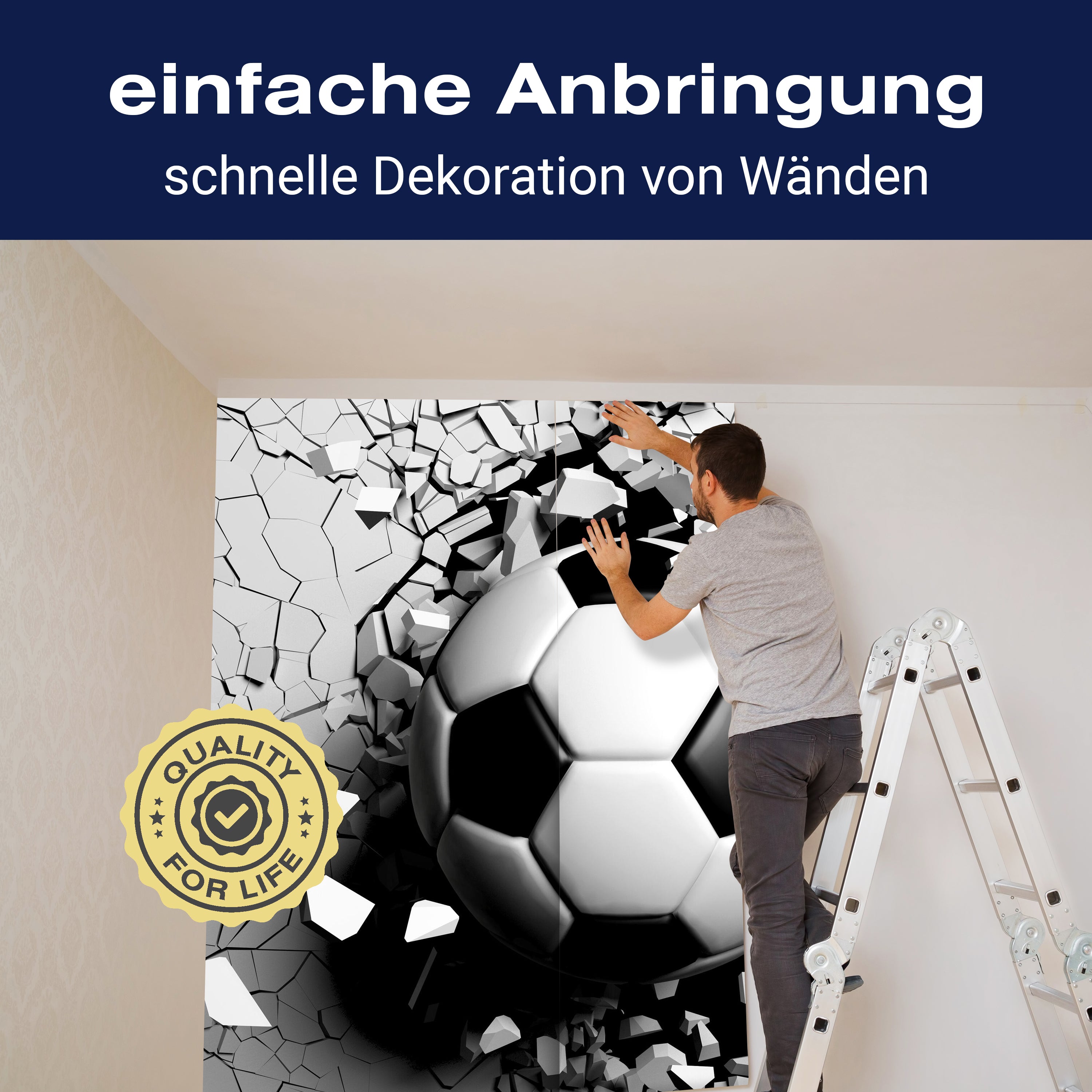 Fototapete Ball Wanddurchbruch 3D Optik M6699 - Bild 3 Fototapete Ball Wanddurchbruch 3D Optik M6699 - Bild 3