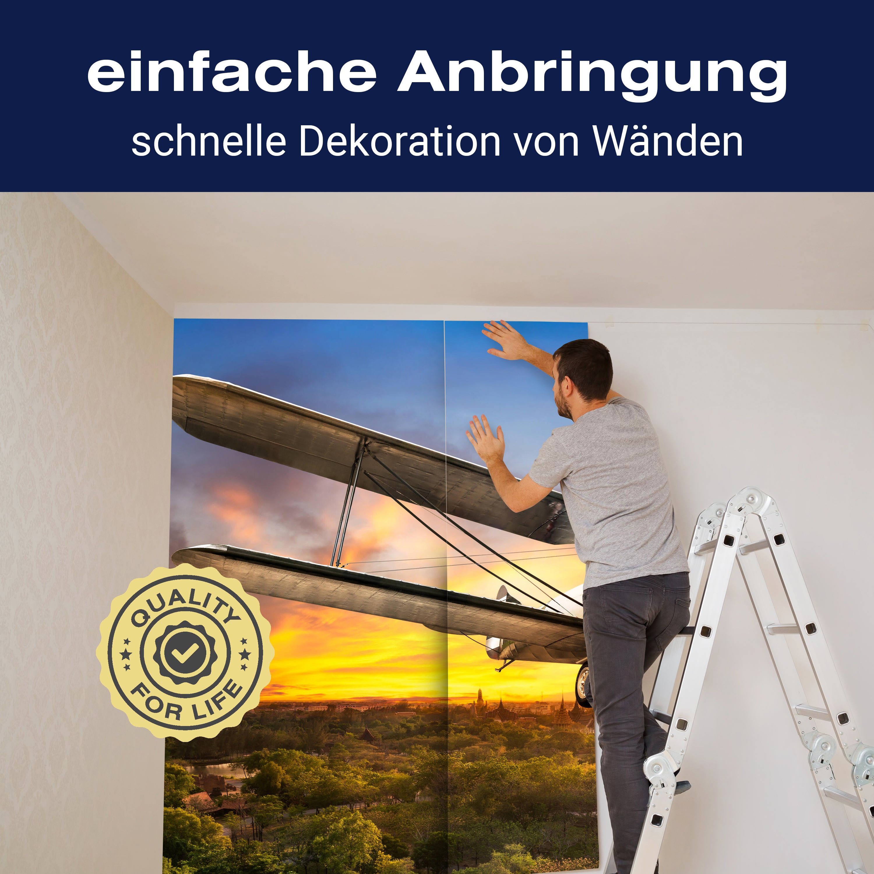 Fototapete altes Propellerflugzeug Doppeldecker M6711 - Bild 3 Fototapete altes Propellerflugzeug Doppeldecker M6711 - Bild 3