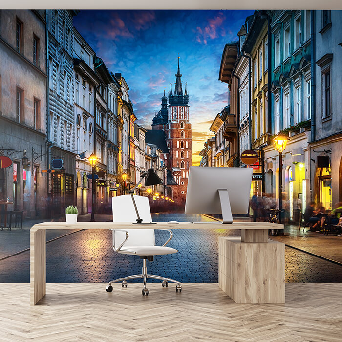 Fototapete Stadt Straße Kirche M6715 - Bild 1 Fototapete Stadt Straße Kirche M6715 - Bild 1