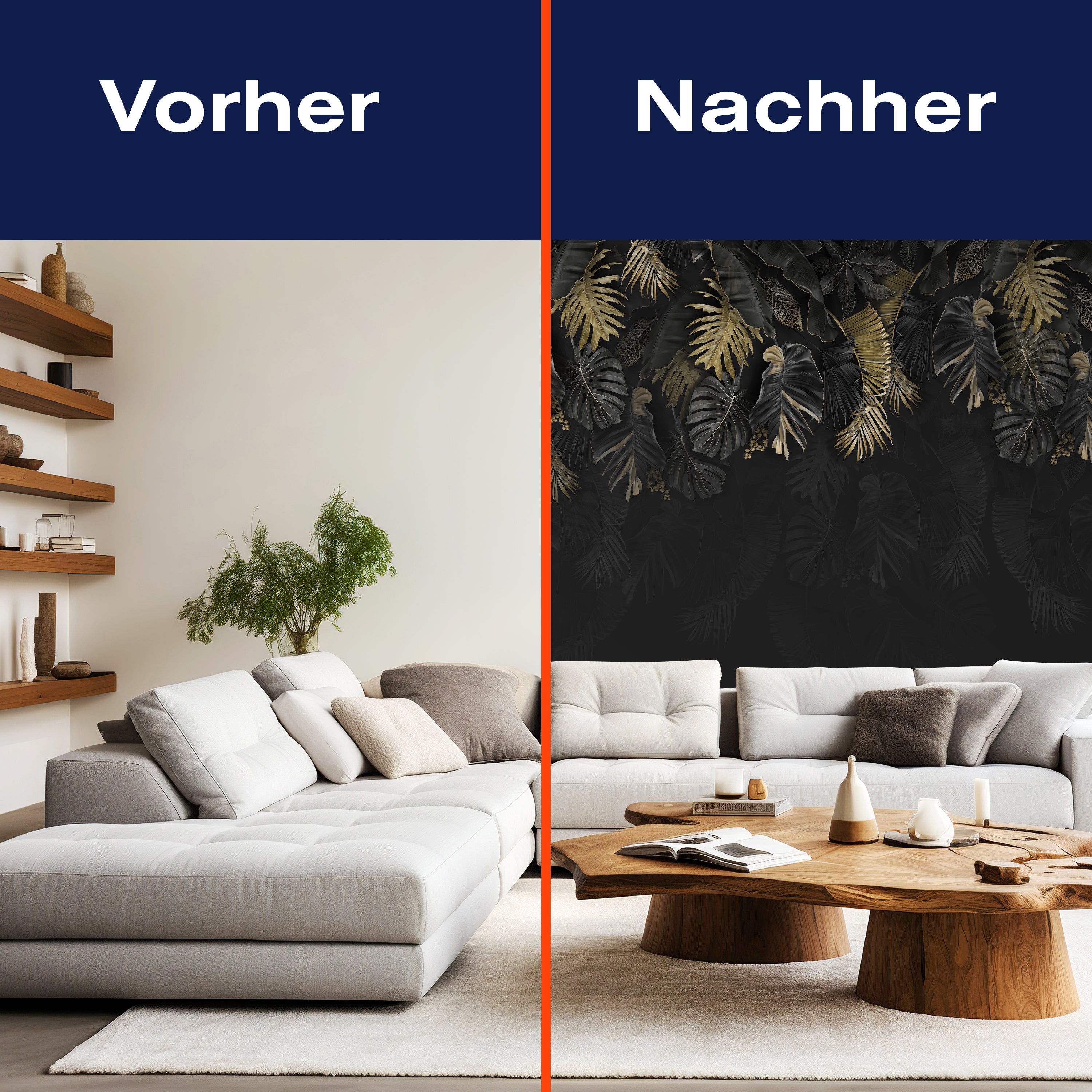 Fototapete Blätter Vintage grau M6720 - Bild 9 Fototapete Blätter Vintage grau M6720 - Bild 9