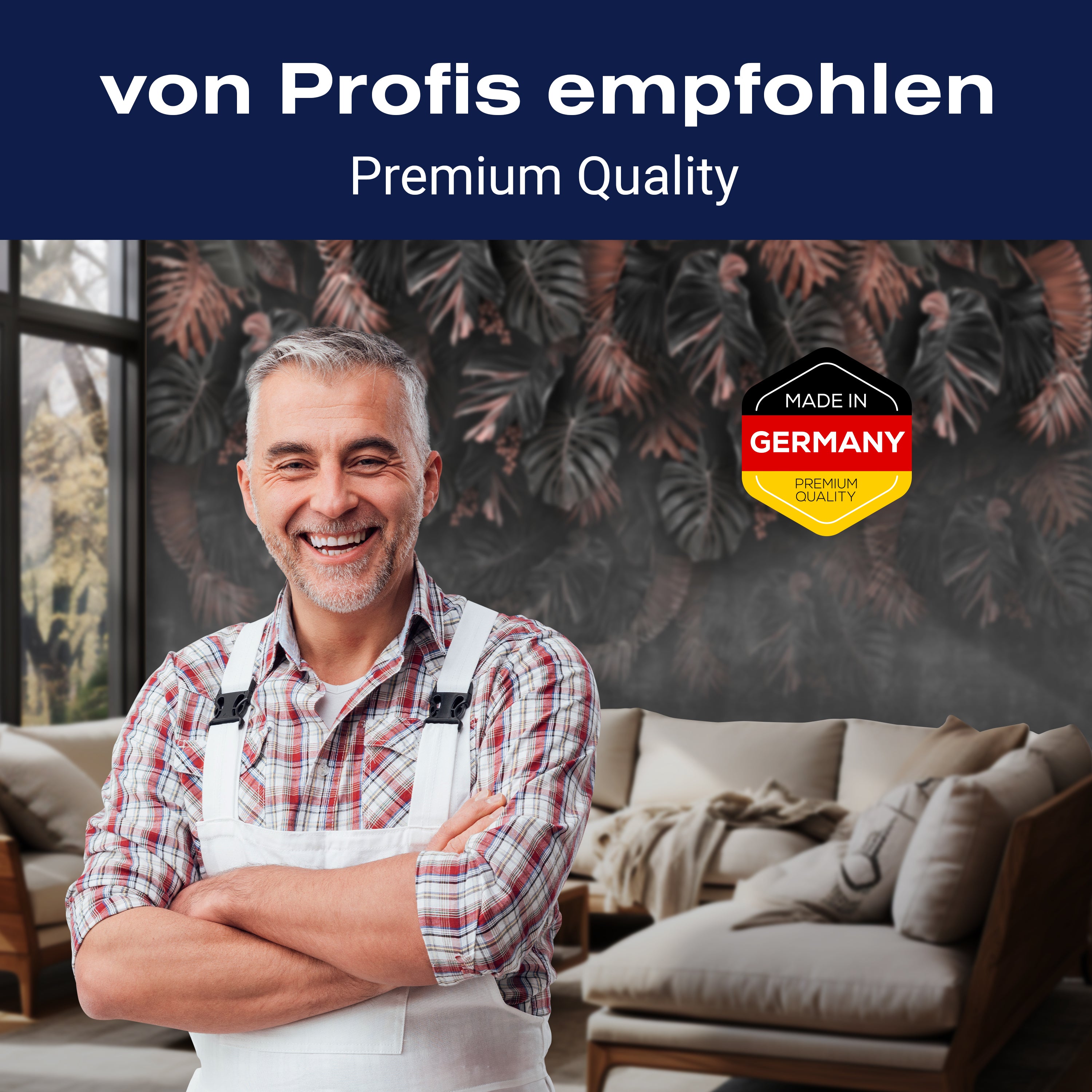 Fototapete Vintage Blätter grau M6721 - Bild 5 Fototapete Vintage Blätter grau M6721 - Bild 5