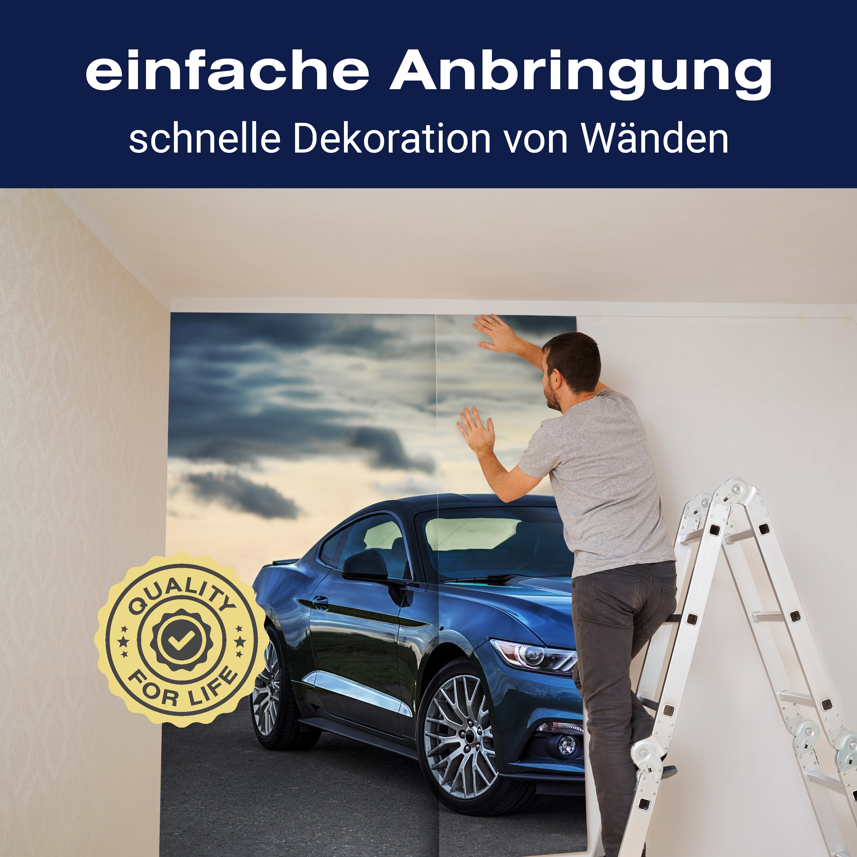 Fototapete blaues Auto Straße M6727 - Bild 3 Fototapete blaues Auto Straße M6727 - Bild 3