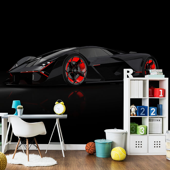 Fototapete schwarzer Sportwagen Auto M6731 - Bild 1 Fototapete schwarzer Sportwagen Auto M6731 - Bild 1