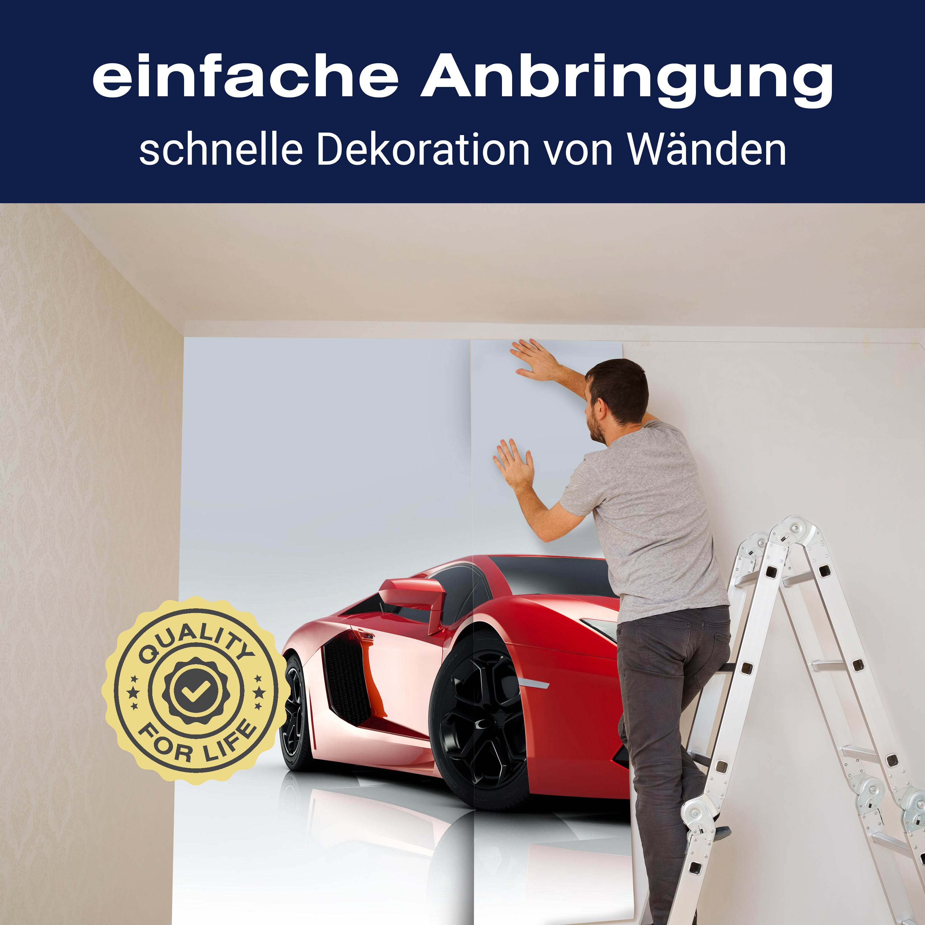 Fototapete roter Sportwagen Auto M6734 - Bild 3 Fototapete roter Sportwagen Auto M6734 - Bild 3