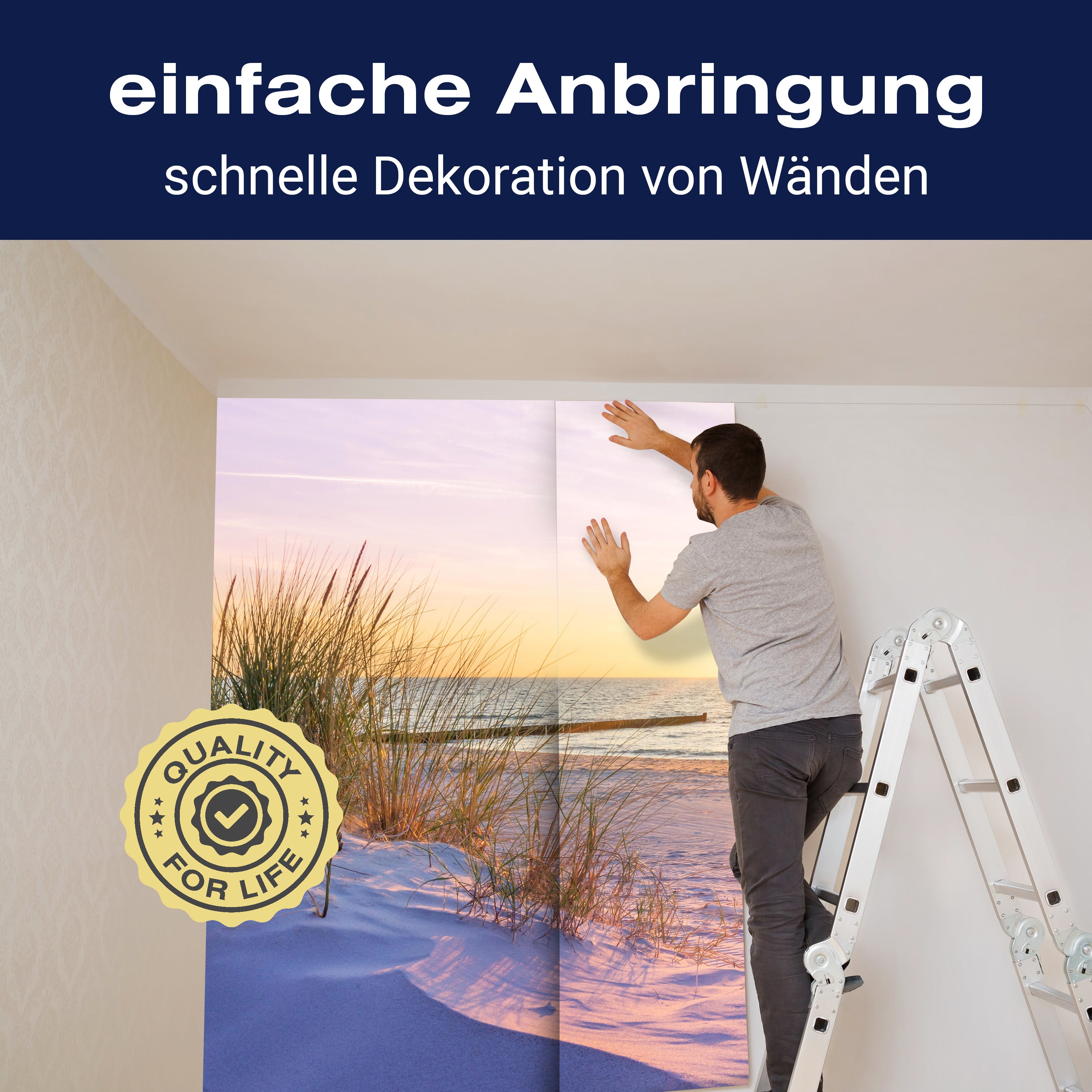 Fototapete Strandzugang Meer Sonne M6745 - Bild 3 Fototapete Strandzugang Meer Sonne M6745 - Bild 3