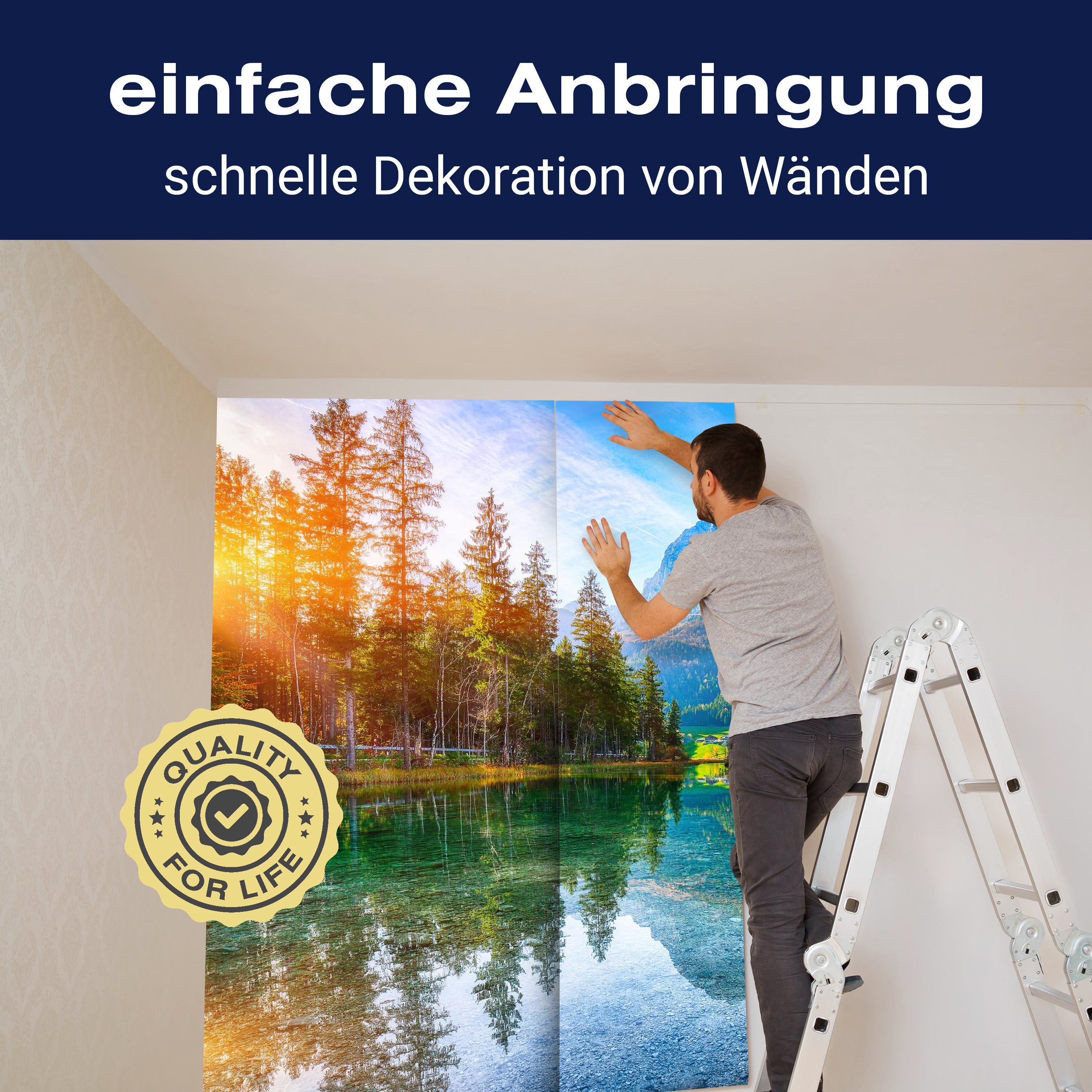 Fototapete Bergsee Alpen Wald M6746 - Bild 3 Fototapete Bergsee Alpen Wald M6746 - Bild 3