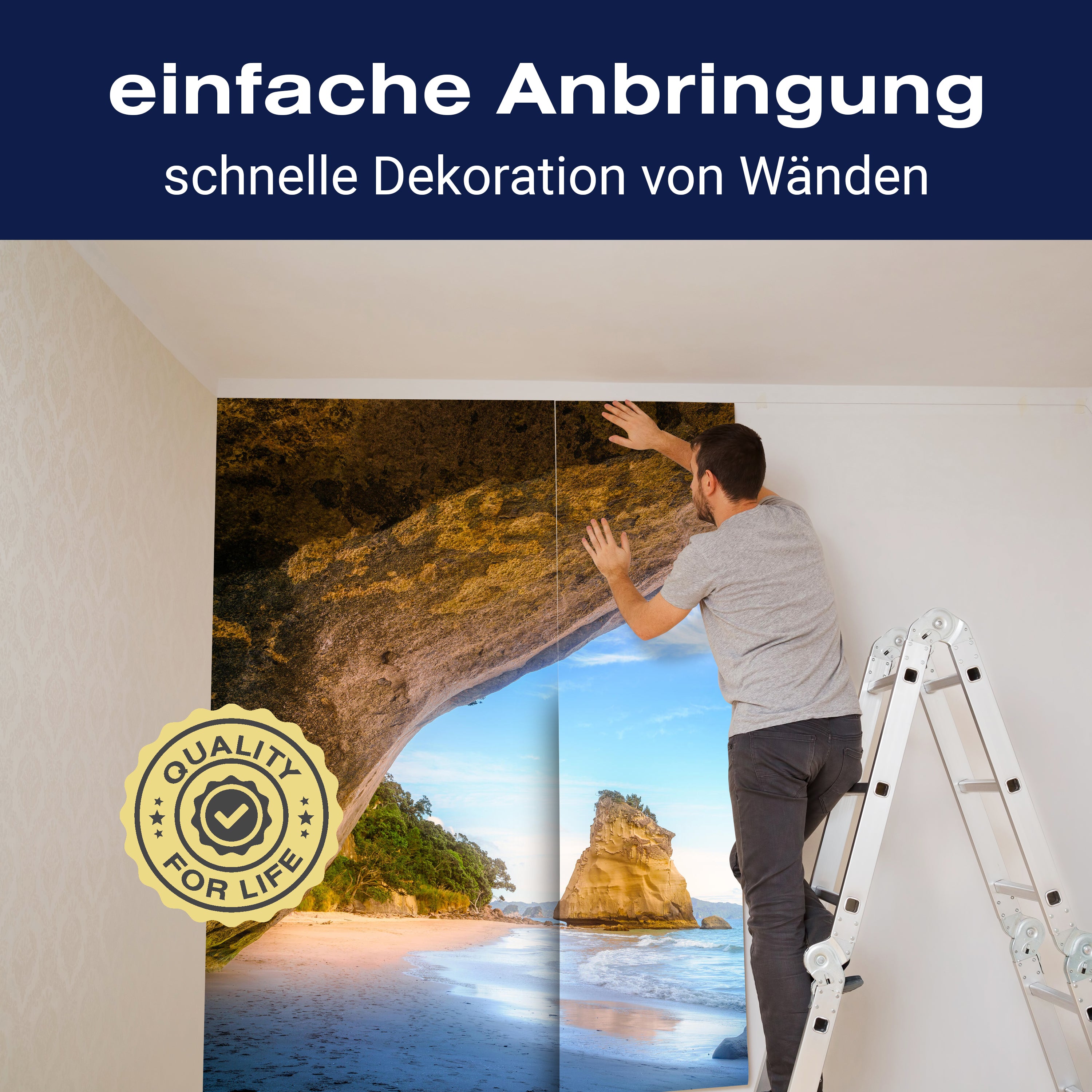 Fototapete Meer Strand Felsen M6748 - Bild 3 Fototapete Meer Strand Felsen M6748 - Bild 3