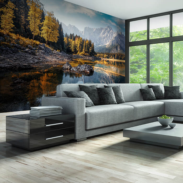 Fototapete See Wald Berge M6754 - Bild 1 Fototapete See Wald Berge M6754 - Bild 1