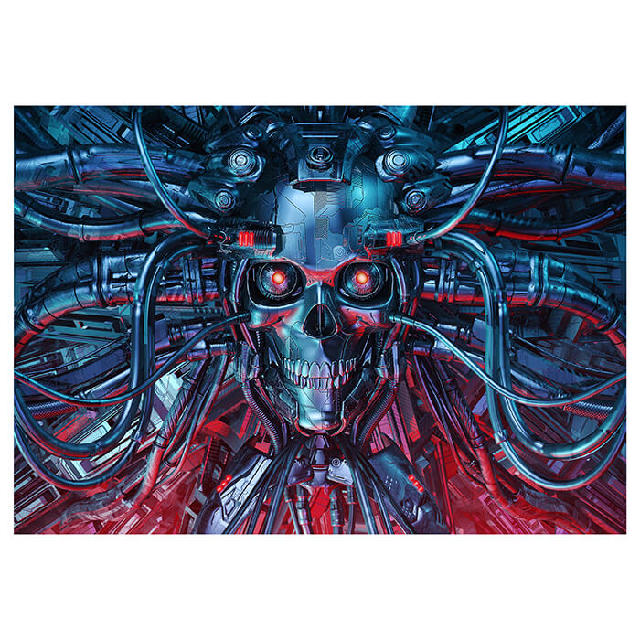 Fototapete Totenkopf blau rot M6801 - Bild 2 Fototapete Totenkopf blau rot M6801 - Bild 2