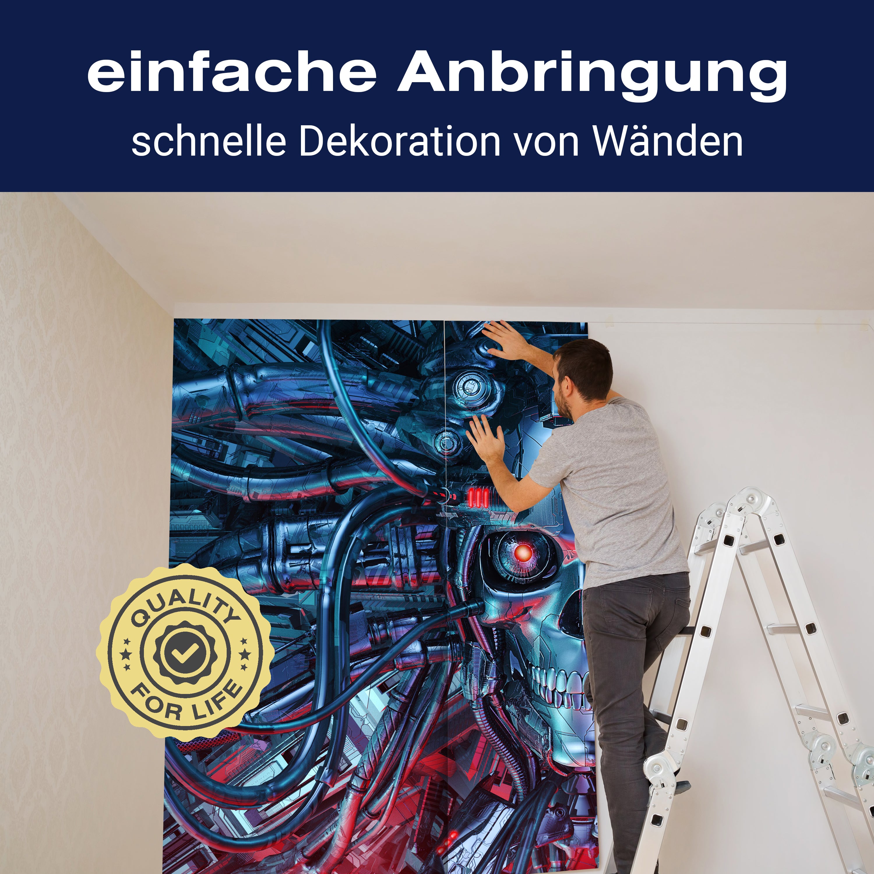 Fototapete Totenkopf blau rot M6801 - Bild 3 Fototapete Totenkopf blau rot M6801 - Bild 3