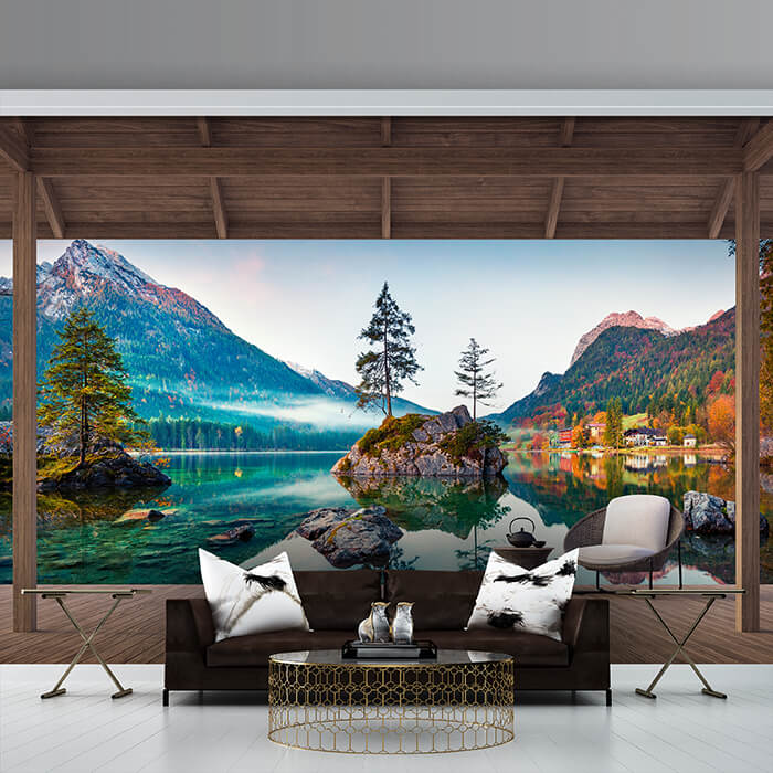 Fototapete Ausblick Terrasse Landschaft See M6843 - Bild 1 Fototapete Ausblick Terrasse Landschaft See M6843 - Bild 1