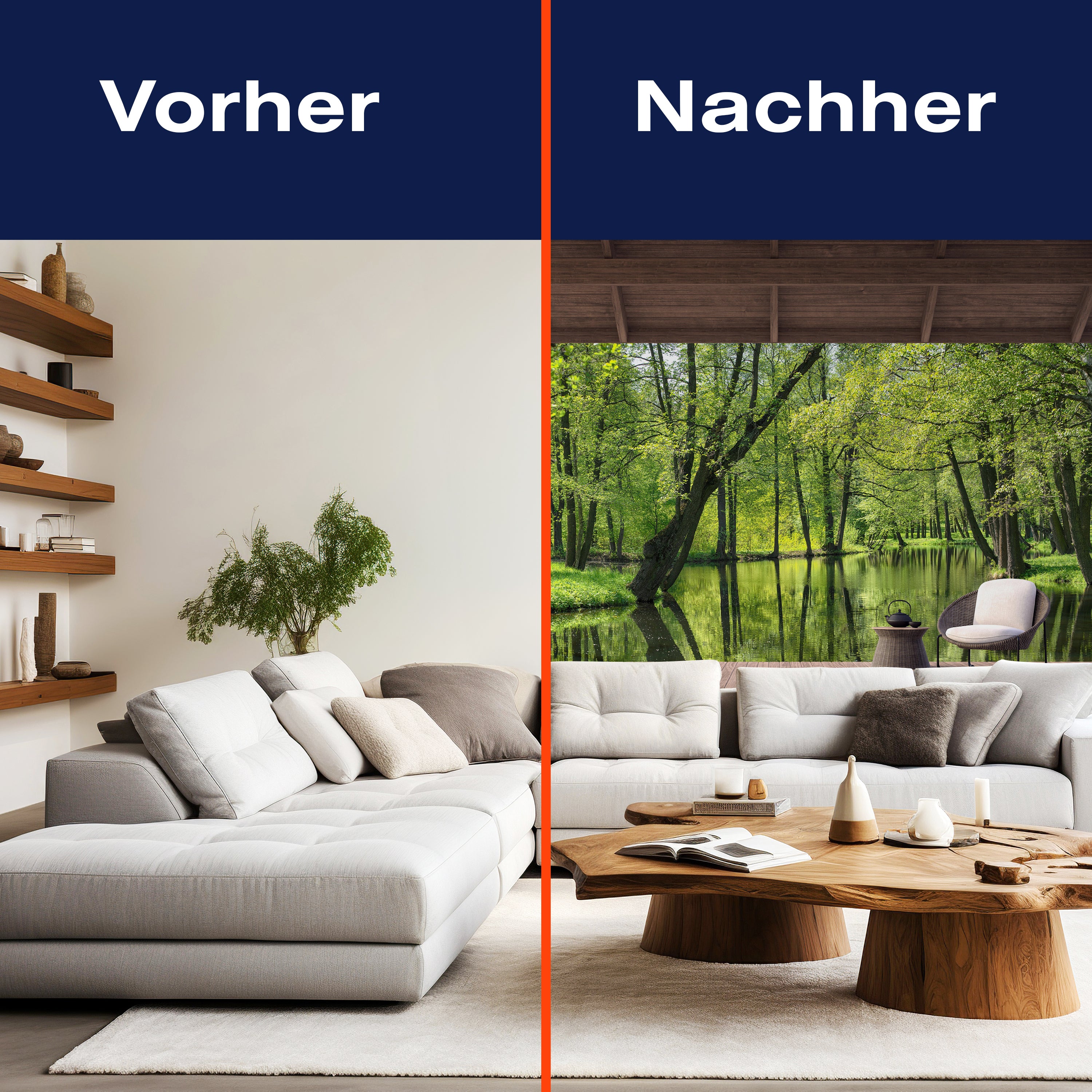 Fototapete Ausblick Terrasse Wald Fluss M6844 - Bild 9 Fototapete Ausblick Terrasse Wald Fluss M6844 - Bild 9