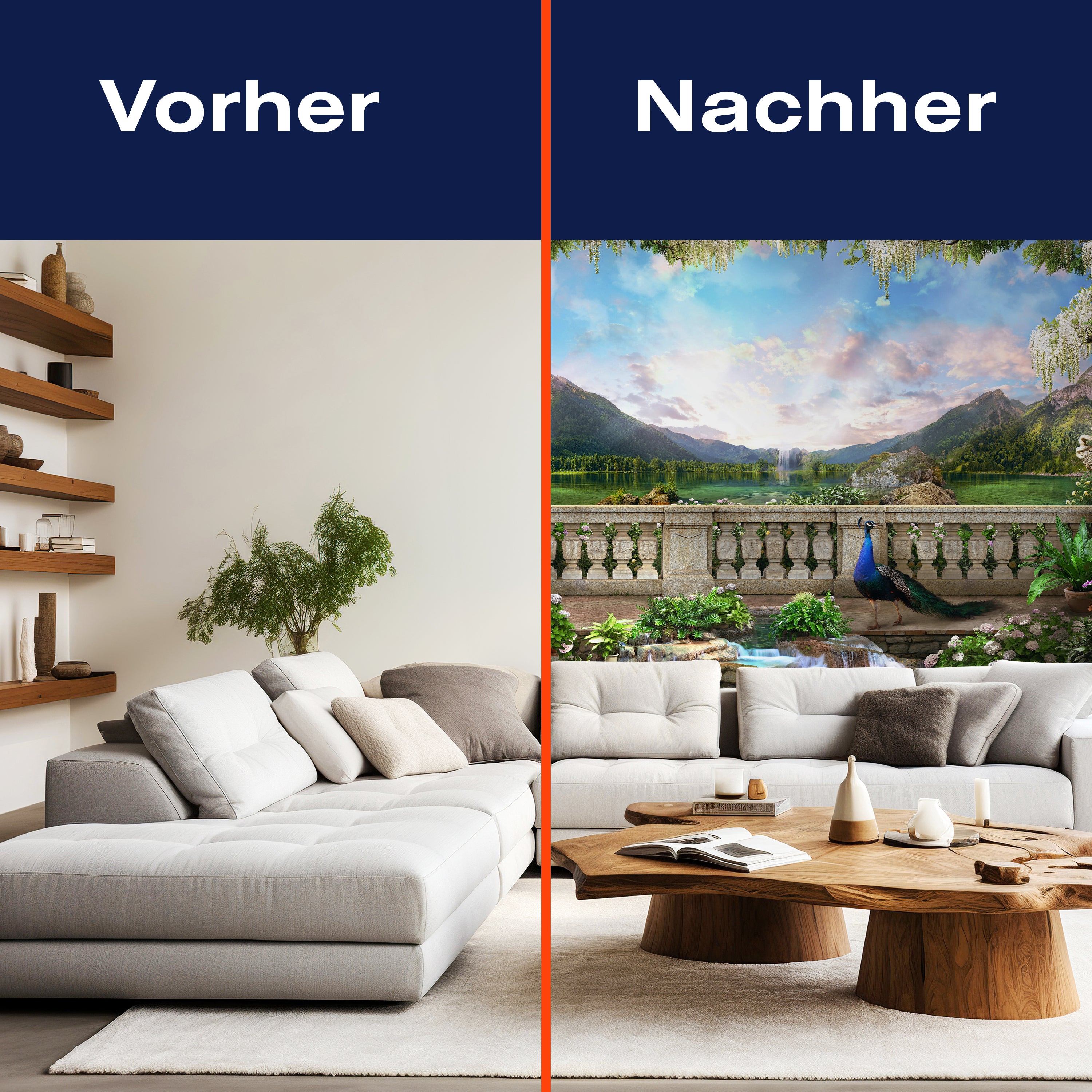 Fototapete Ausblick Berge Pfau Treppe Wasserfall M6847 - Bild 9 Fototapete Ausblick Berge Pfau Treppe Wasserfall M6847 - Bild 9