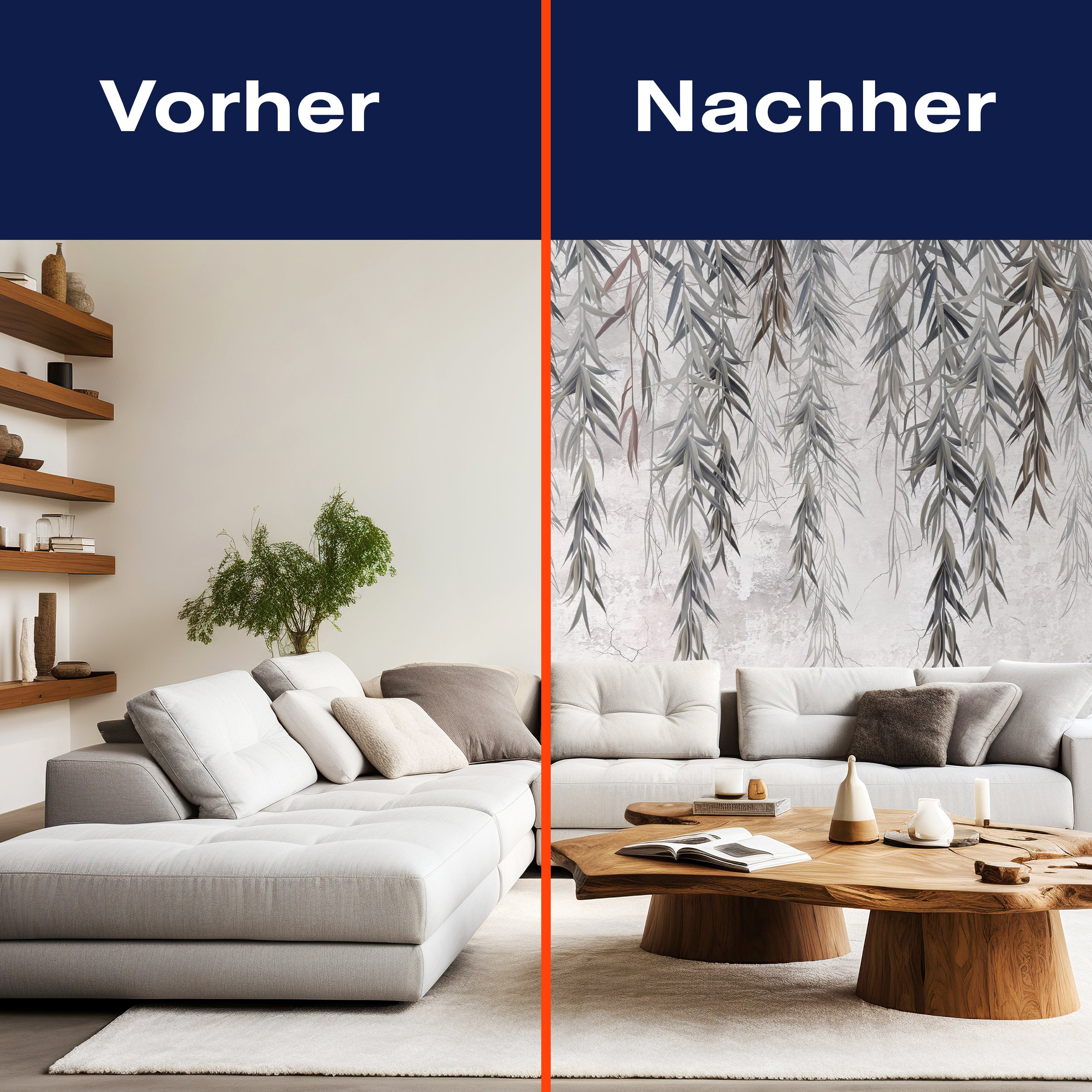 Fototapete mediterran Zweige Blätter Wand Beton M6852 - Bild 9 Fototapete mediterran Zweige Blätter Wand Beton M6852 - Bild 9