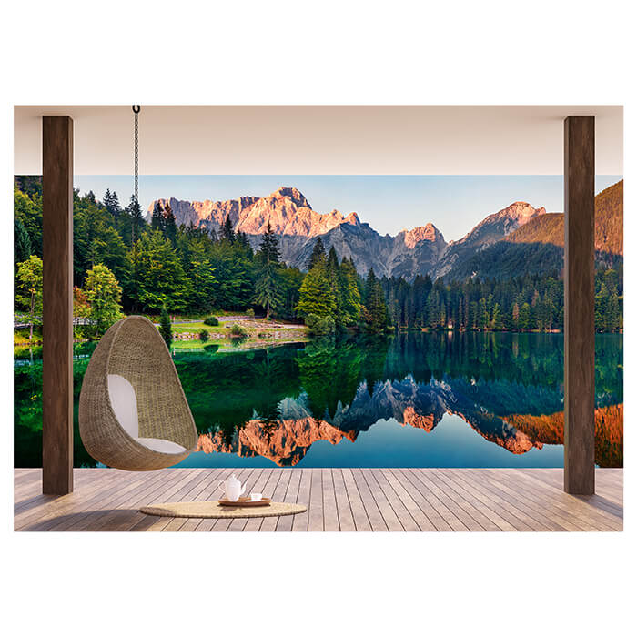 Fototapete Ausblick Berge Wald Himmel See Bäume M6856 - Bild 2 Fototapete Ausblick Berge Wald Himmel See Bäume M6856 - Bild 2