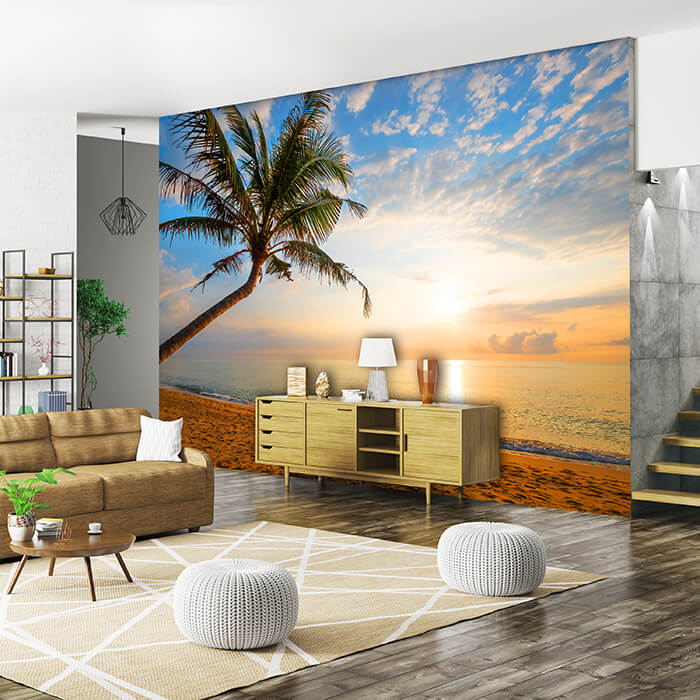 Fototapete Strand Meer Palme Sand M6863 - Bild 1 Fototapete Strand Meer Palme Sand M6863 - Bild 1