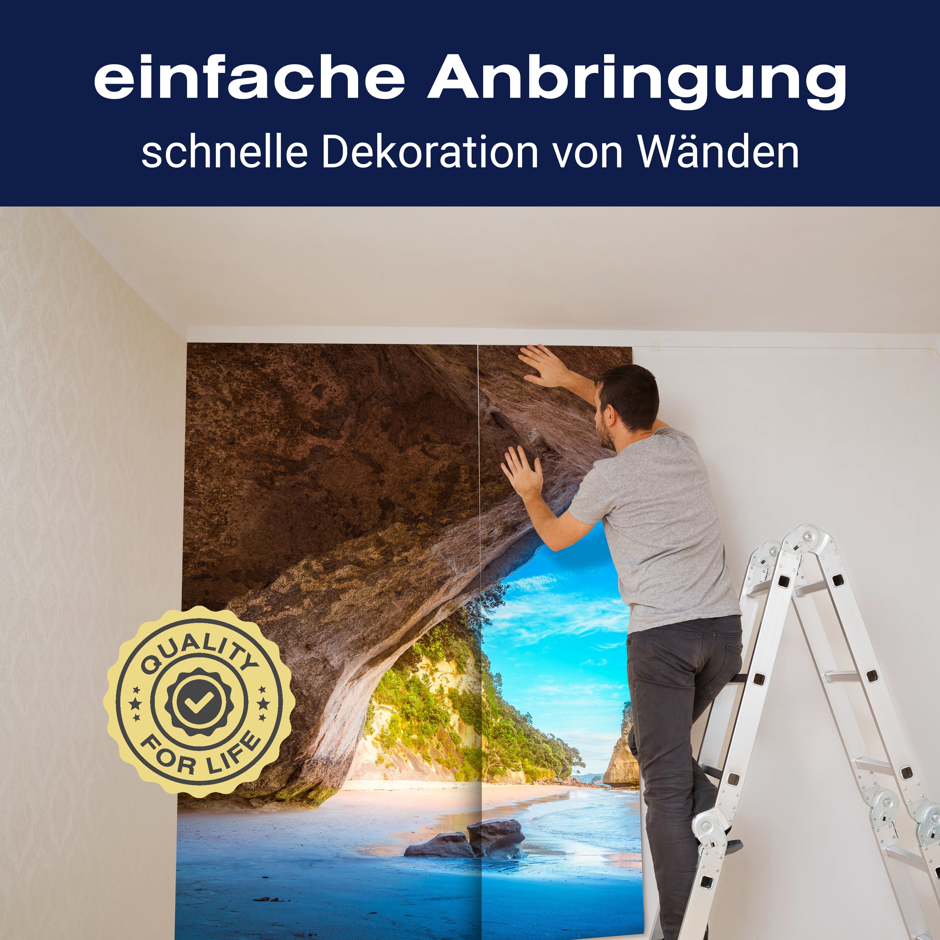 Fototapete Meer Strand Höhle Steine M6865 - Bild 3 Fototapete Meer Strand Höhle Steine M6865 - Bild 3