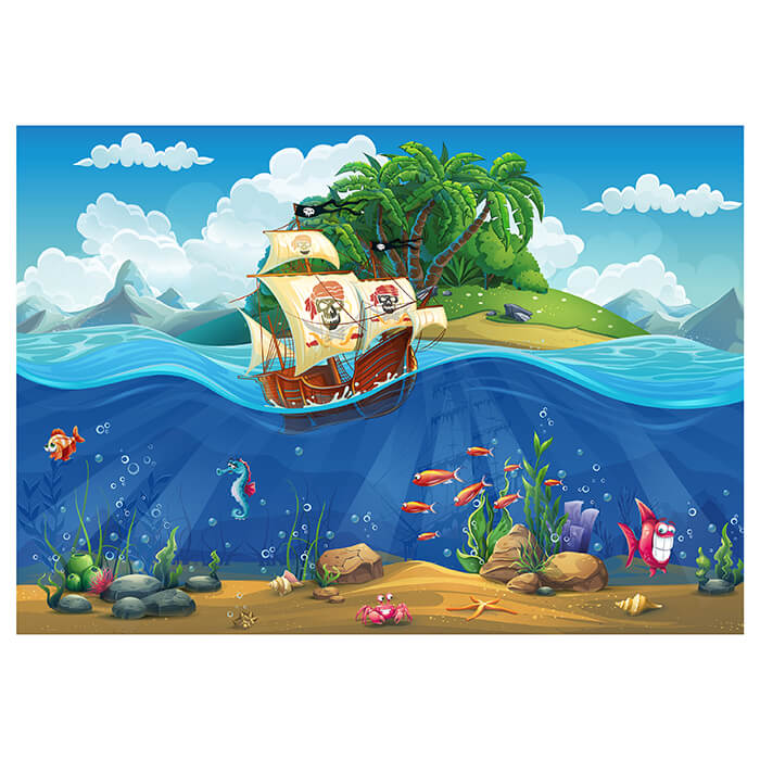Fototapete Boot Piratenflagge Fische Meer M6874 - Bild 2 Fototapete Boot Piratenflagge Fische Meer M6874 - Bild 2