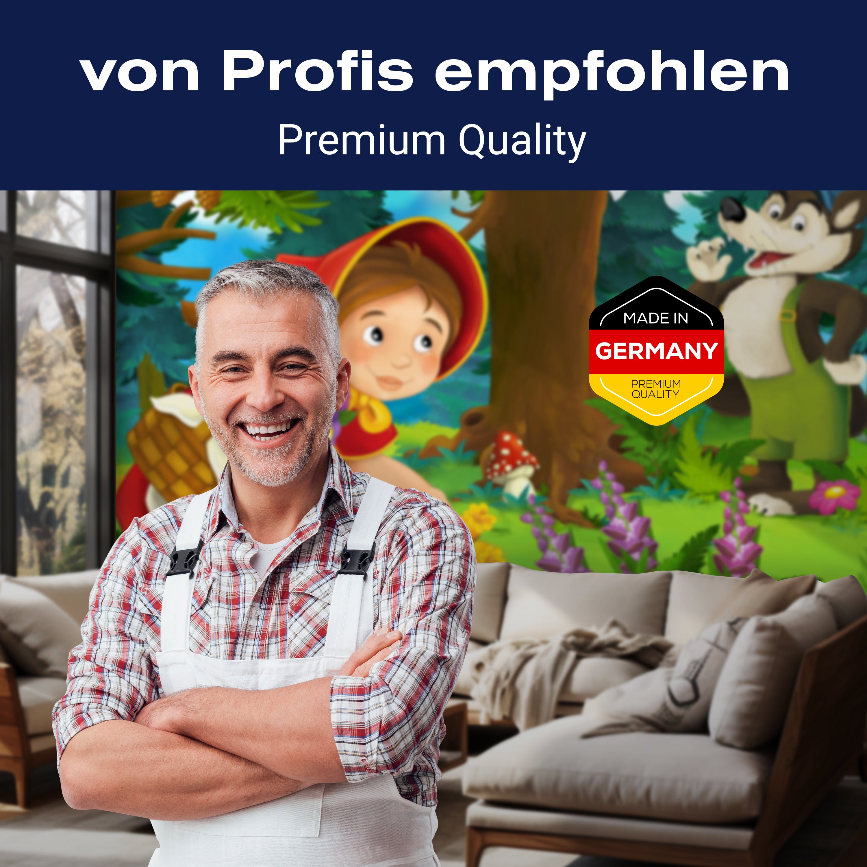 Fototapete Mädchen Wolf Wald Blumen M6878 - Bild 5 Fototapete Mädchen Wolf Wald Blumen M6878 - Bild 5